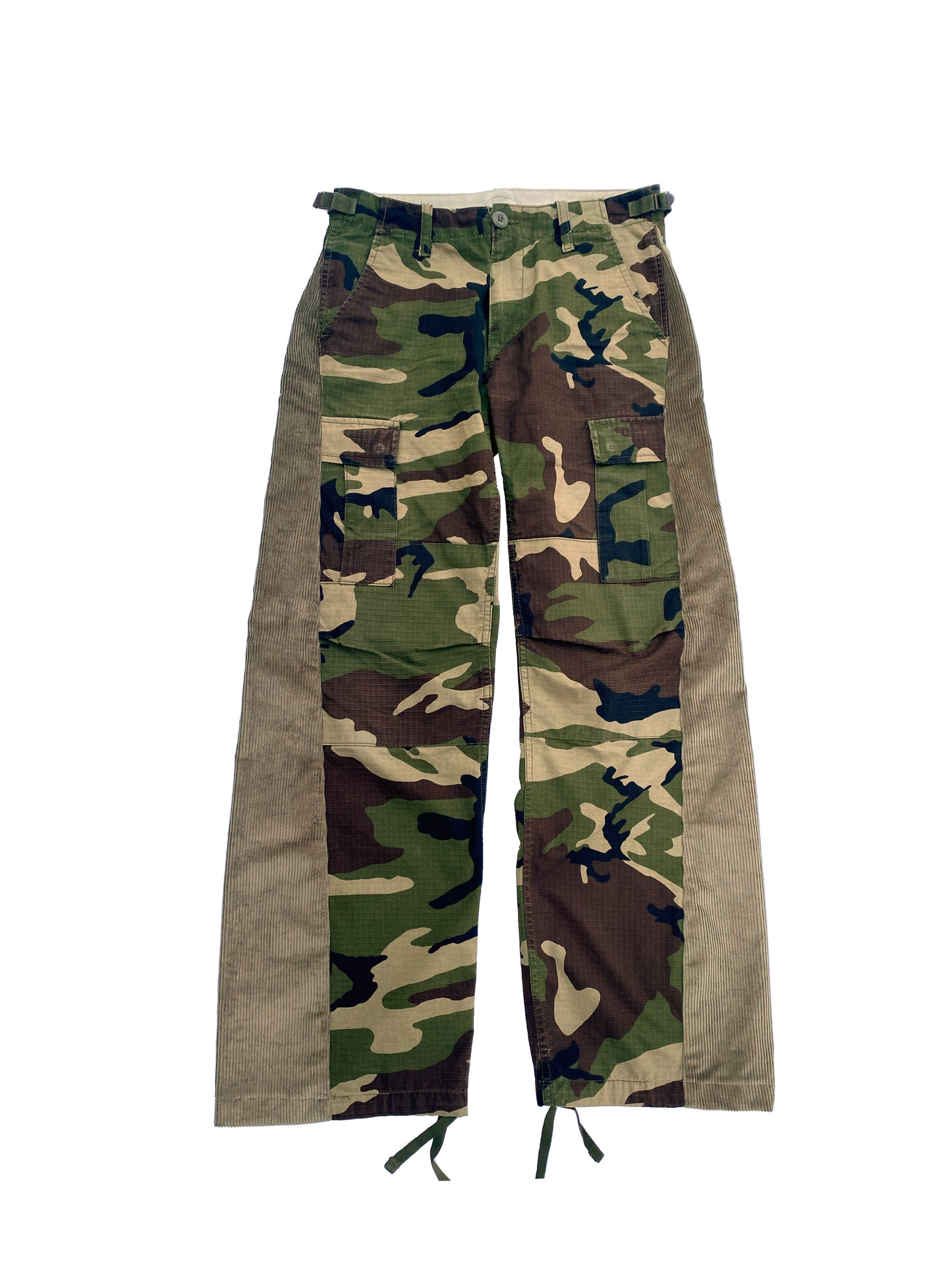 Azalea Camou Cargo Pants with Corduroy Inserts