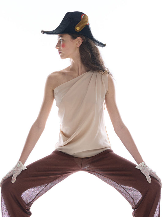 THETIS TOP IN POWDER PINK SILK