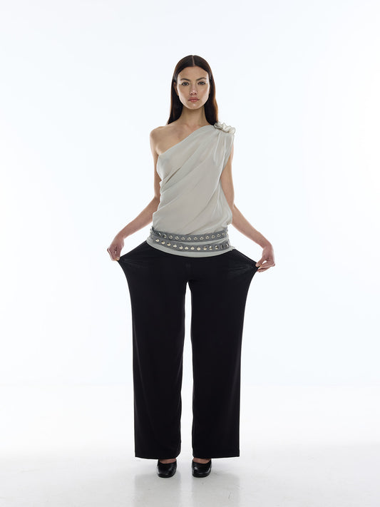 SIMI PANTS IN BLACK VISCOSE