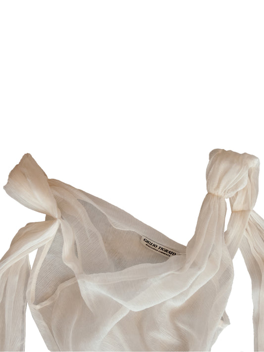 FILICUDI TOP IN WHITE CRINKLE CHIFFON