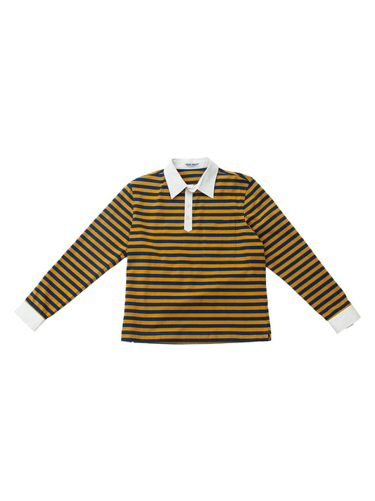 AUCKLAND RUGBY POLO BLUE AND YELLOW STRIPES