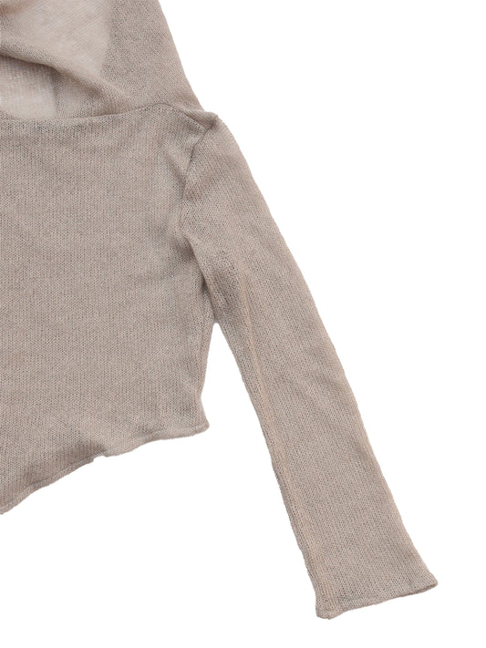 BOMBAY HOODED TOP IN GREY MOHAIR