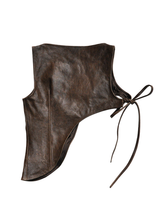 MOJO JOJO TOP IN BROWN LEATHER