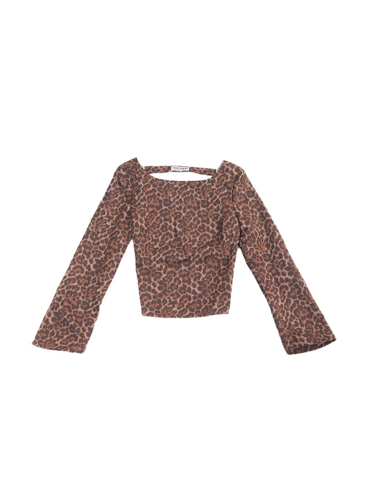 YOSHIDA TOP IN LEOPARD WOOL