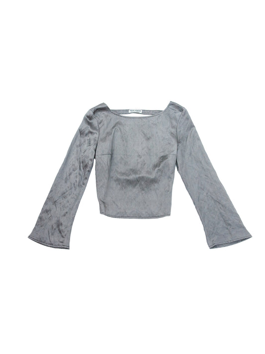 YOSHIDA TOP IN SILVER WOOL