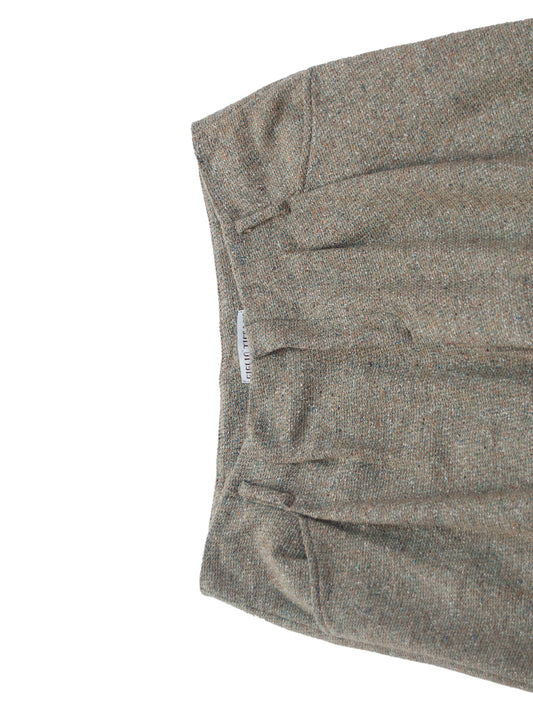 ZERMATT TROUSERS IN GREEN SHINY WOOL