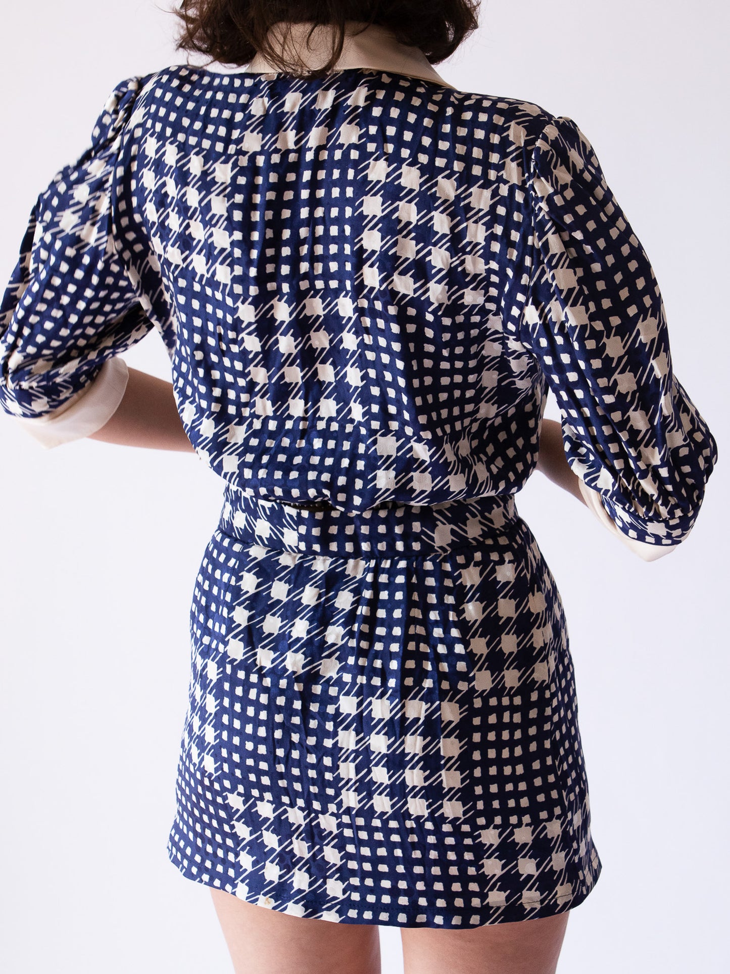 Giglio x Archetipo - 70's Mini Skirt Blue Print