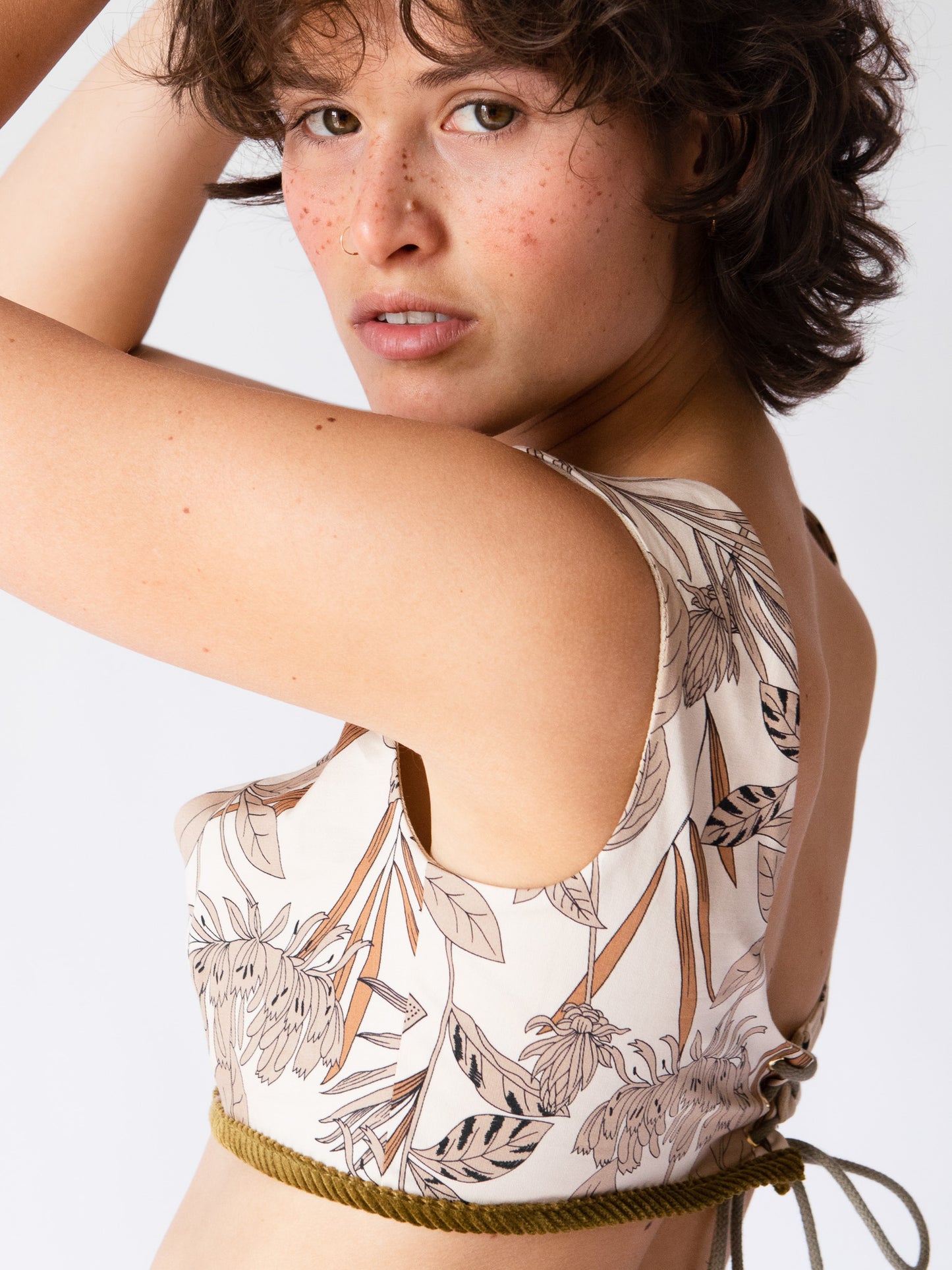 Giglio x Archetipo - Noha Bralette Beige & Floral Cotton