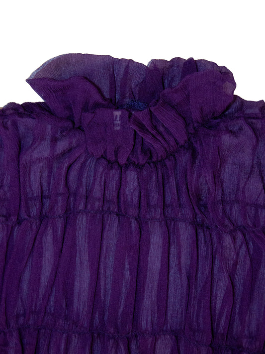 TASMANIA TOP IN PURPLE CRINKLE CHIFFON