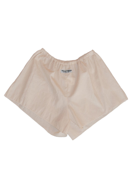 SAMOA BOXY SHORTS IN EMBROIDERED CREAM COTTON
