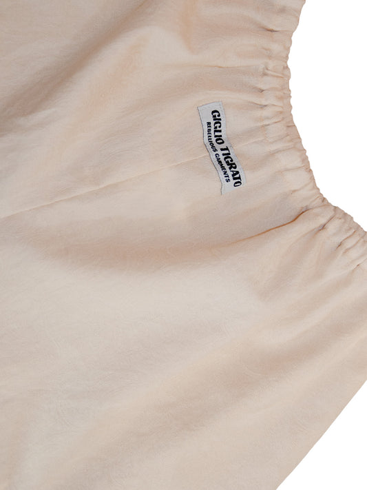 SAMOA BOXY SHORTS IN EMBROIDERED CREAM COTTON