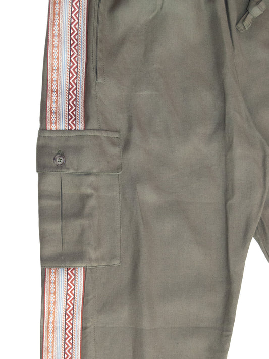 MENSWEAR VOL.1 - GALAPAGOS CARGO PANTS GREEN TRIBAL BAND