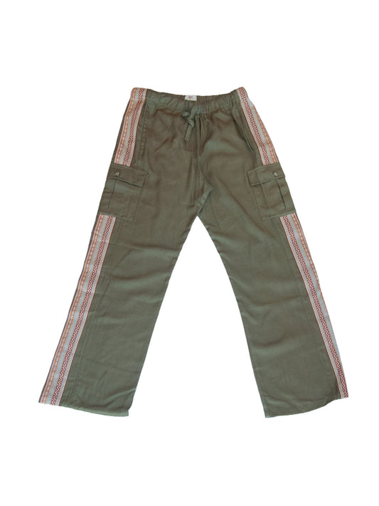 MENSWEAR VOL.1 - GALAPAGOS CARGO PANTS GREEN TRIBAL BAND