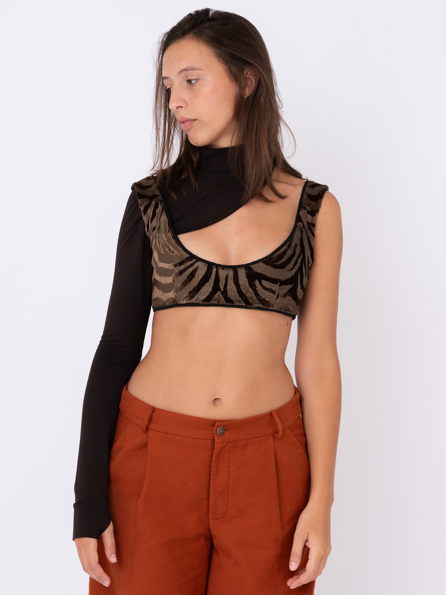 Noha Bralette in Tiger Velvet