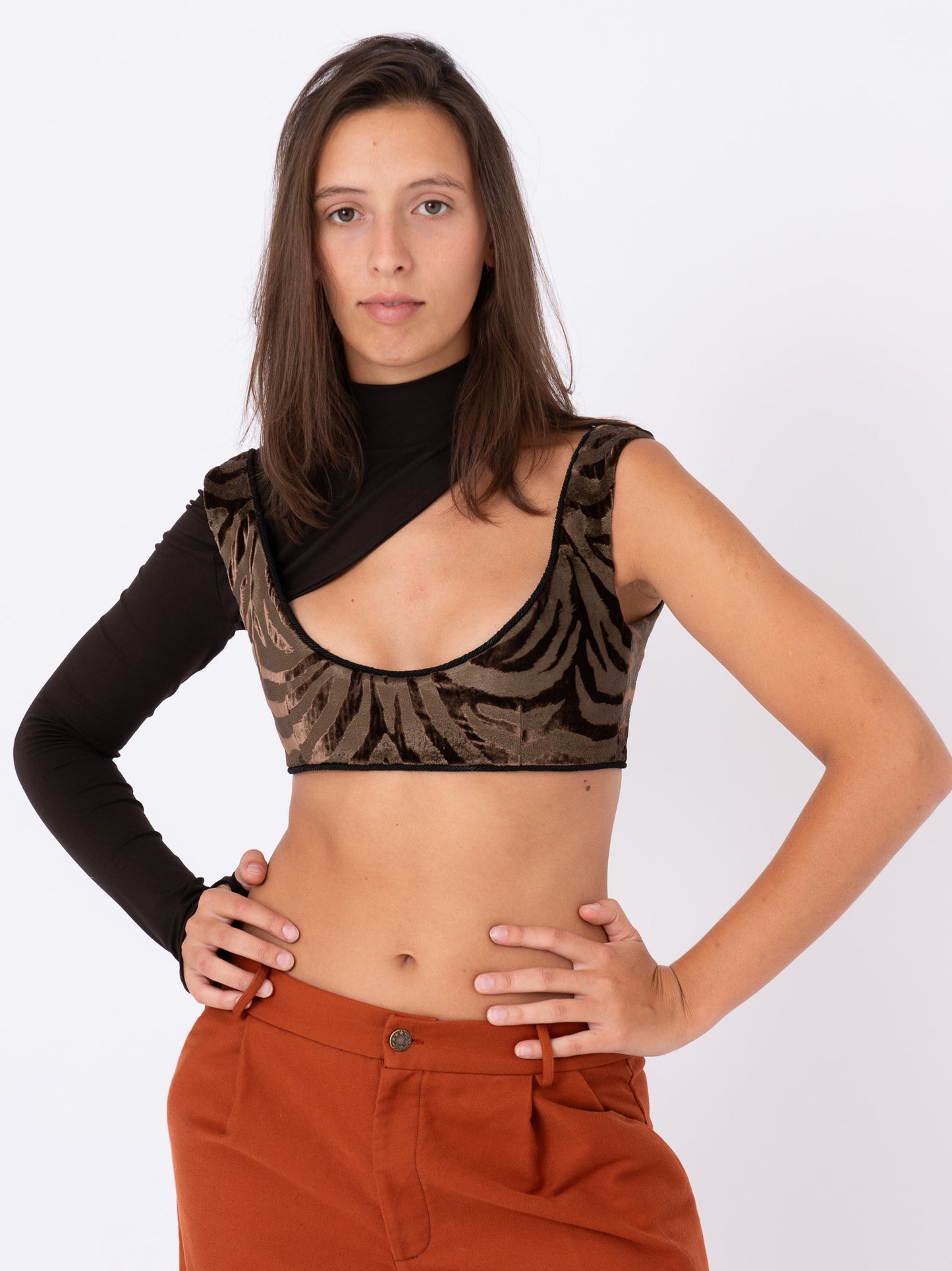 Noha Bralette in Tiger Velvet