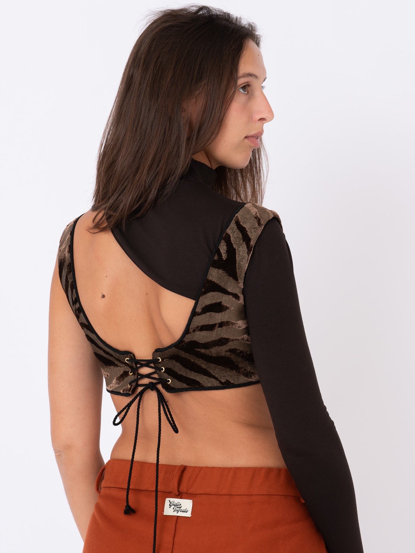 Noha Bralette in Tiger Velvet