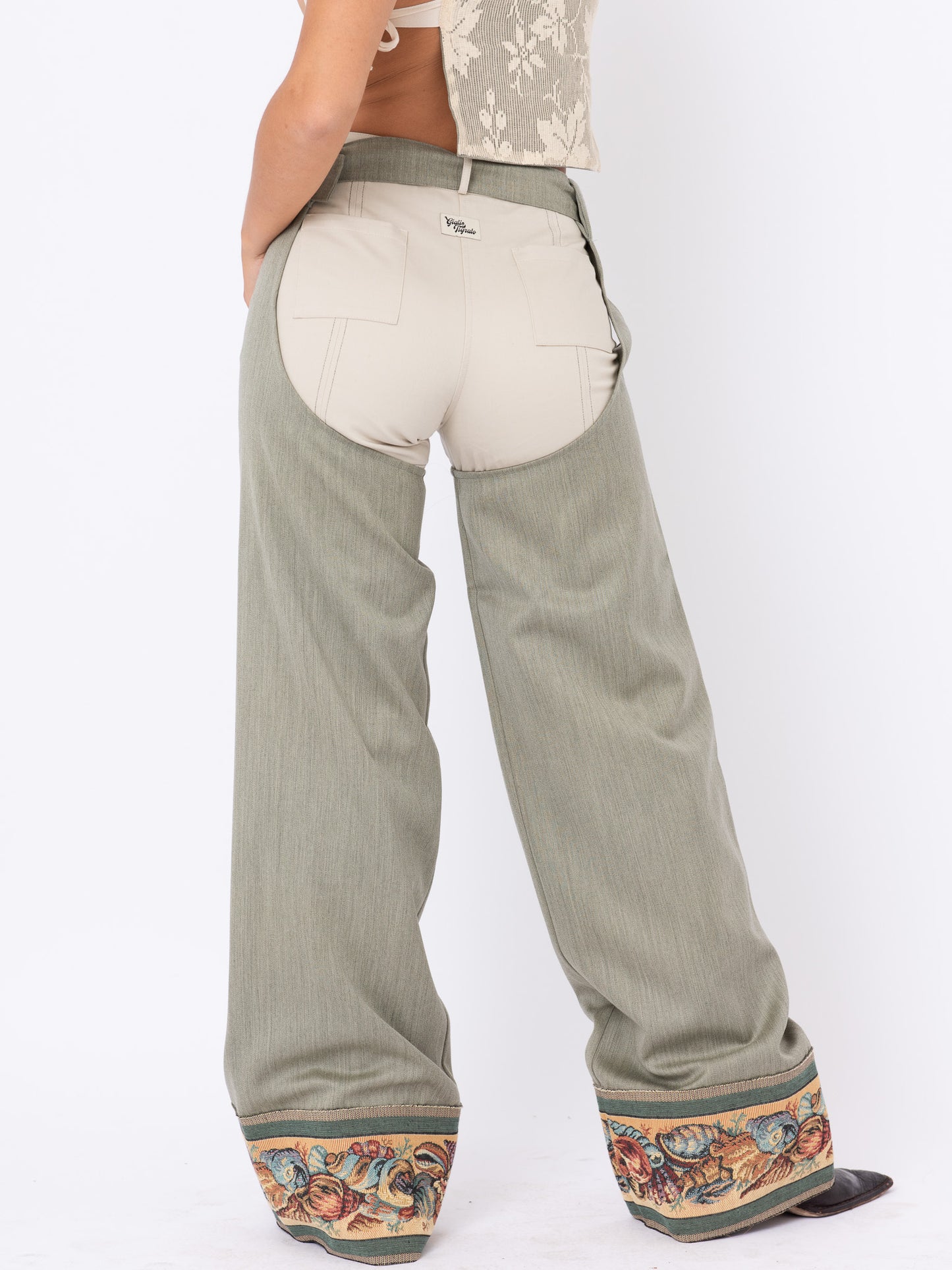 Lakota Chaps in Sage Green Wool