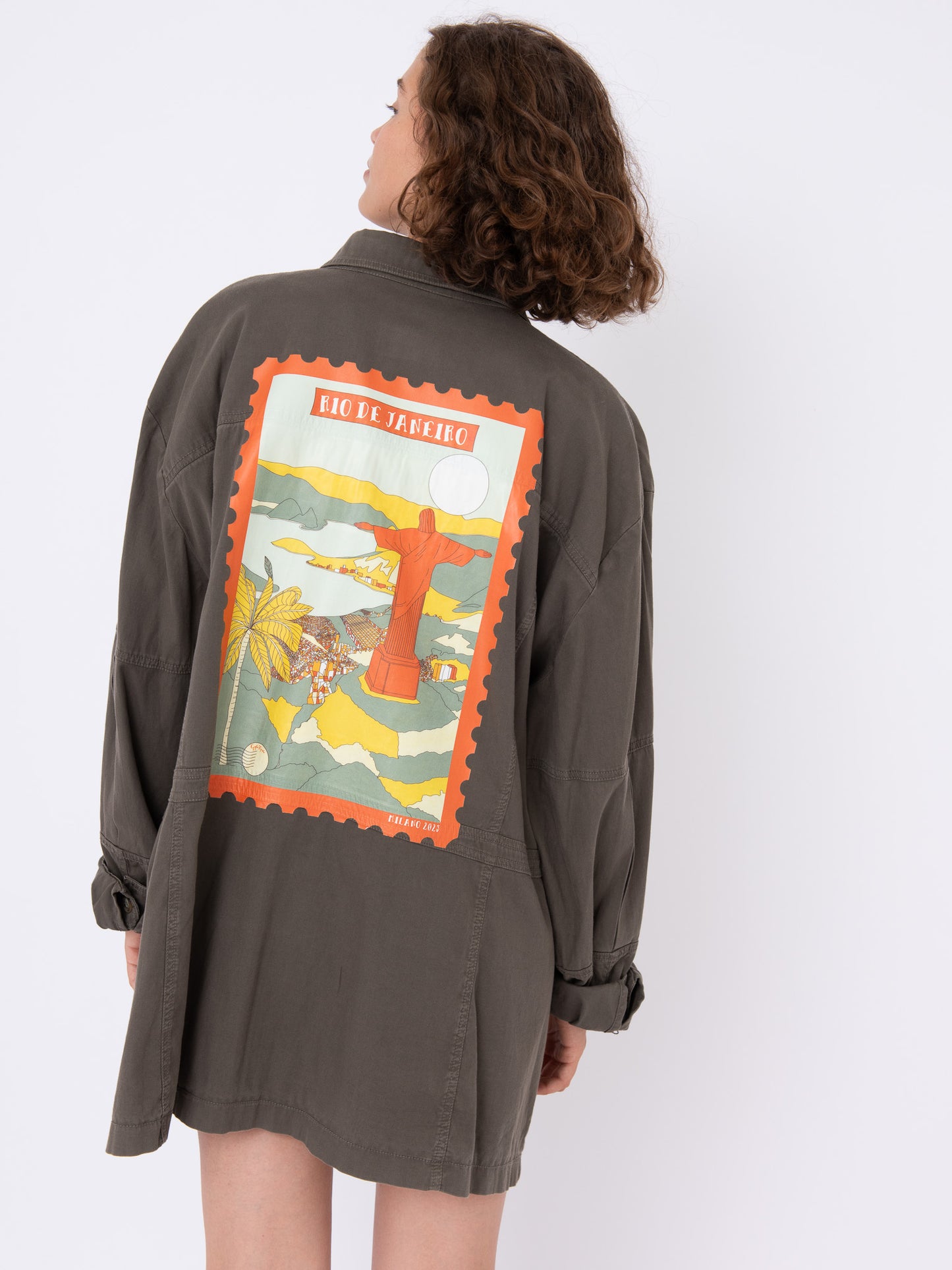 Vintage Military Jacket w/ Rio de Janeiro Stamp