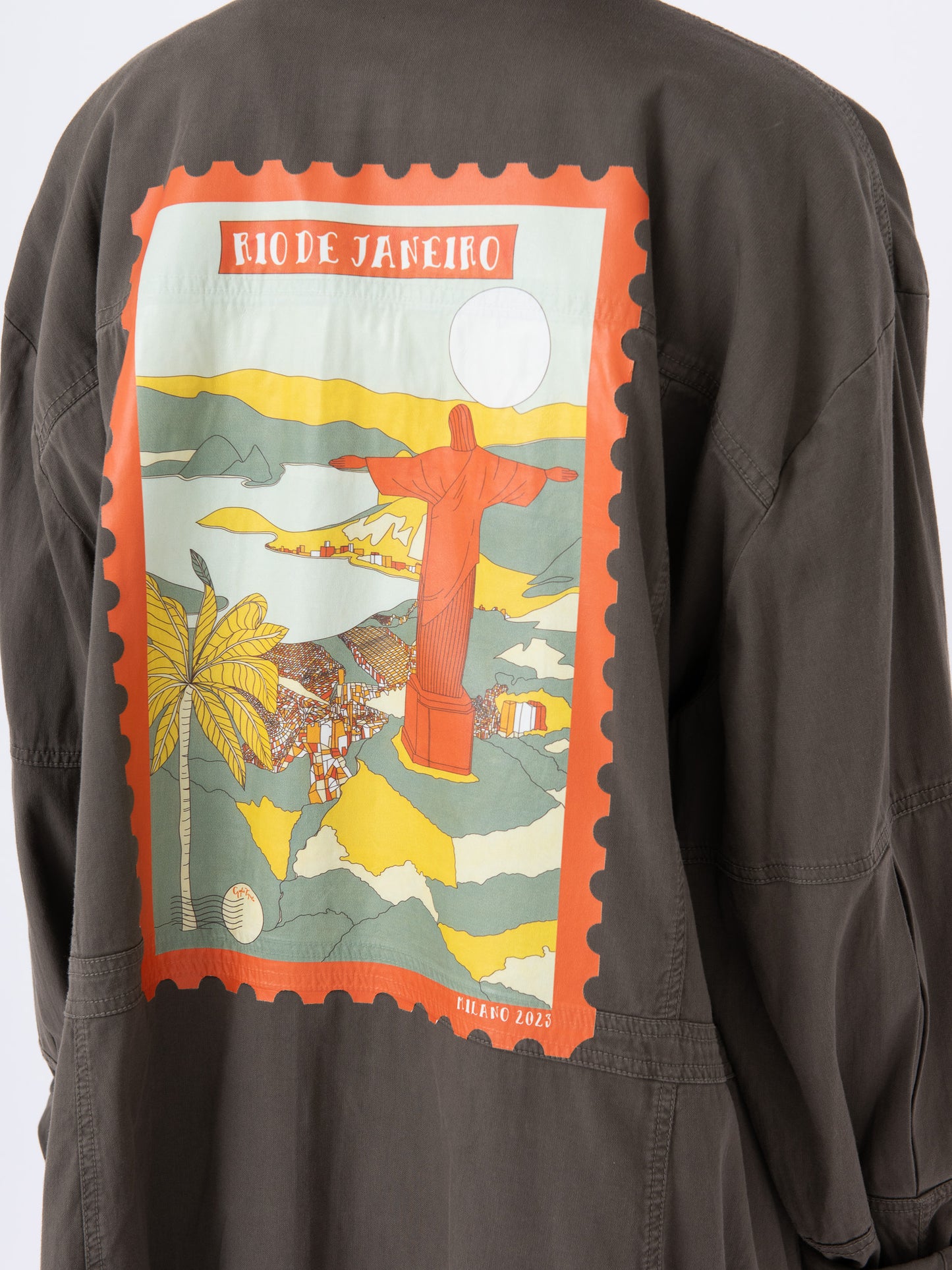 Vintage Military Jacket w/ Rio de Janeiro Stamp