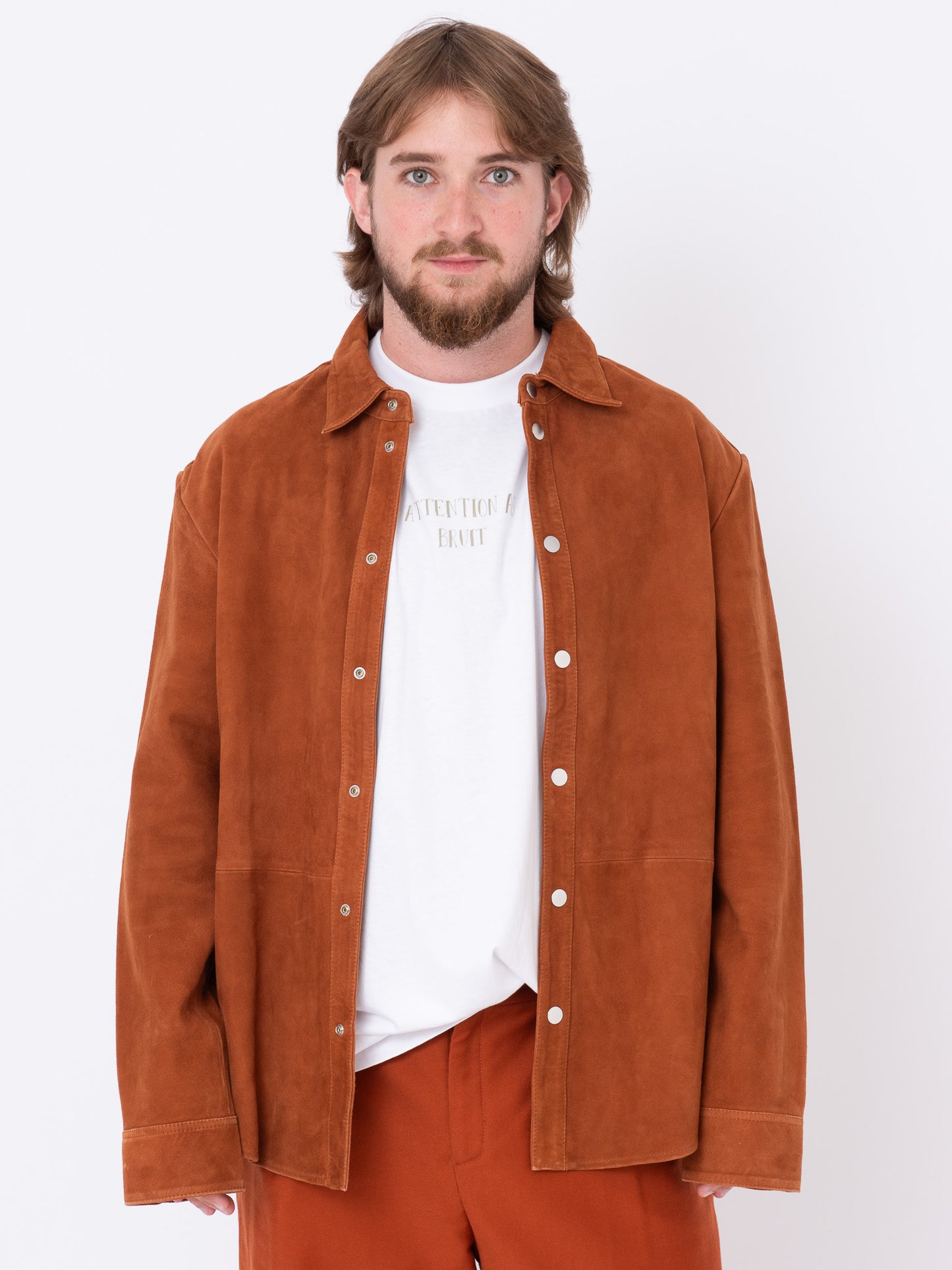 Vintage Suede Shirt w/ Geisha Stamp