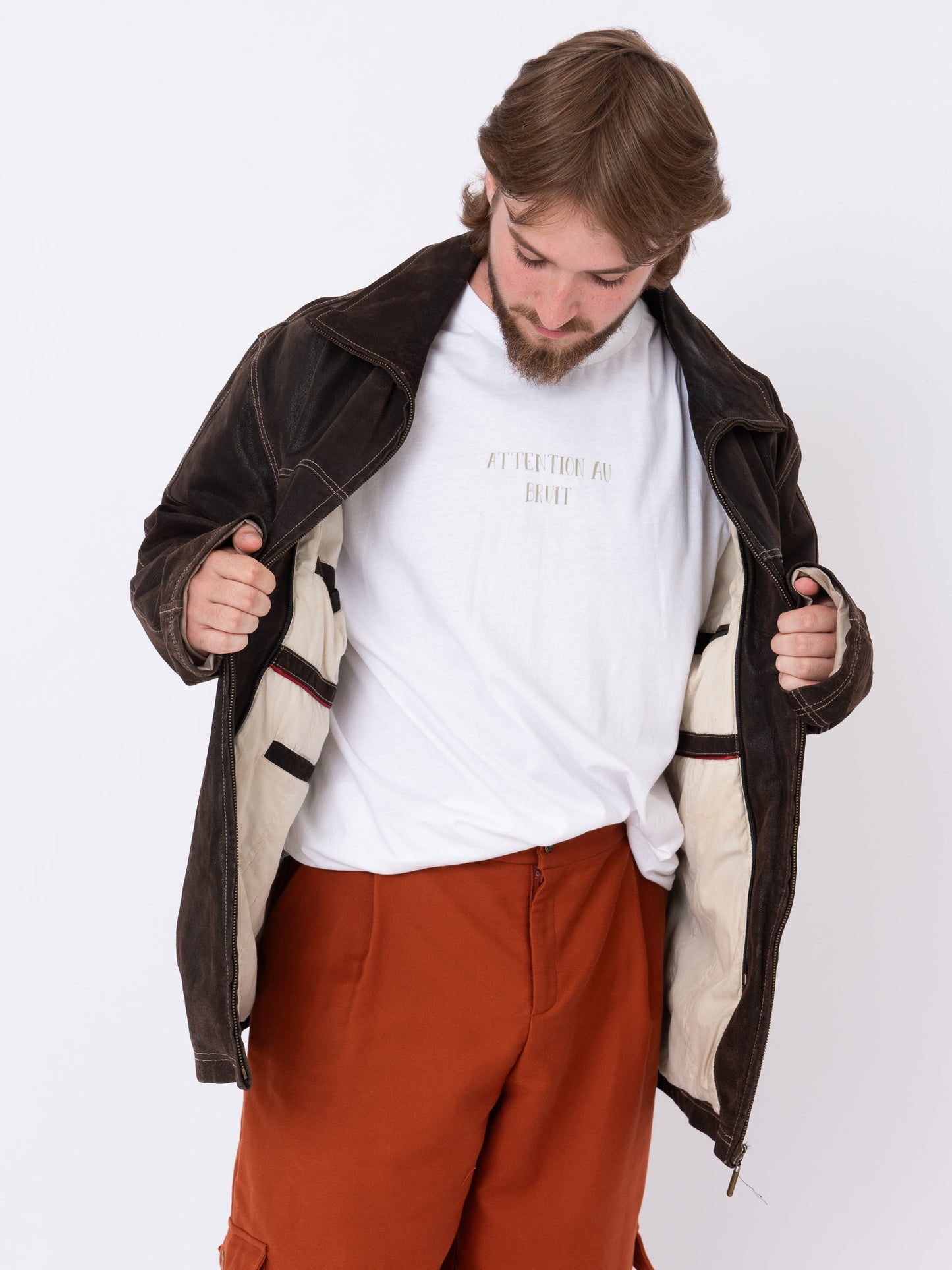 Vintage Leather Jacket w/ Giglio's Game Stamp