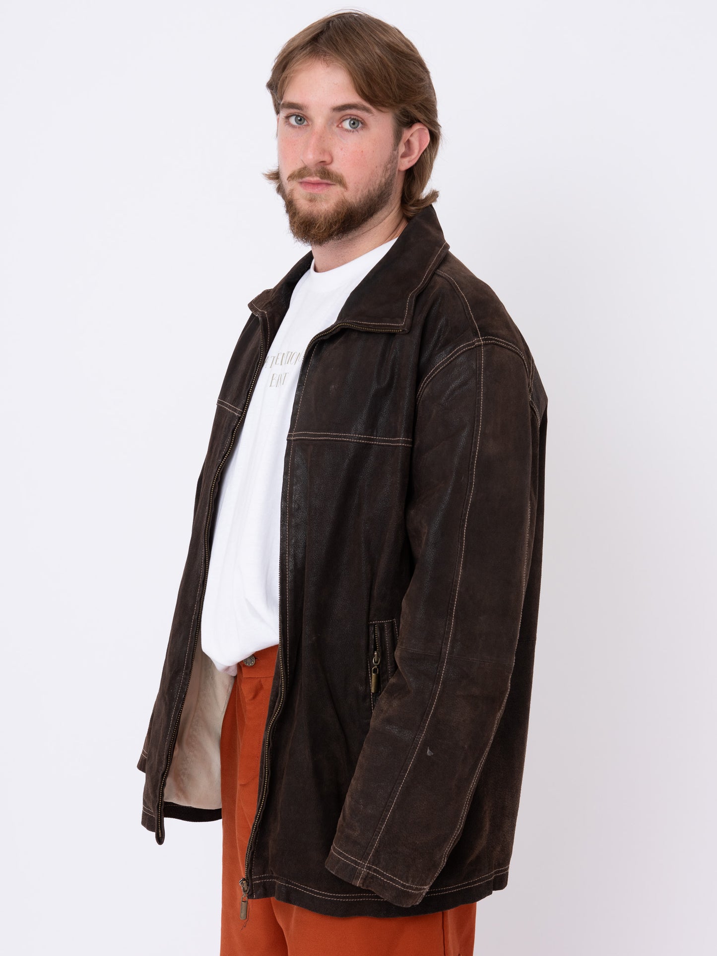 Vintage Leather Jacket w/ Giglio's Game Stamp