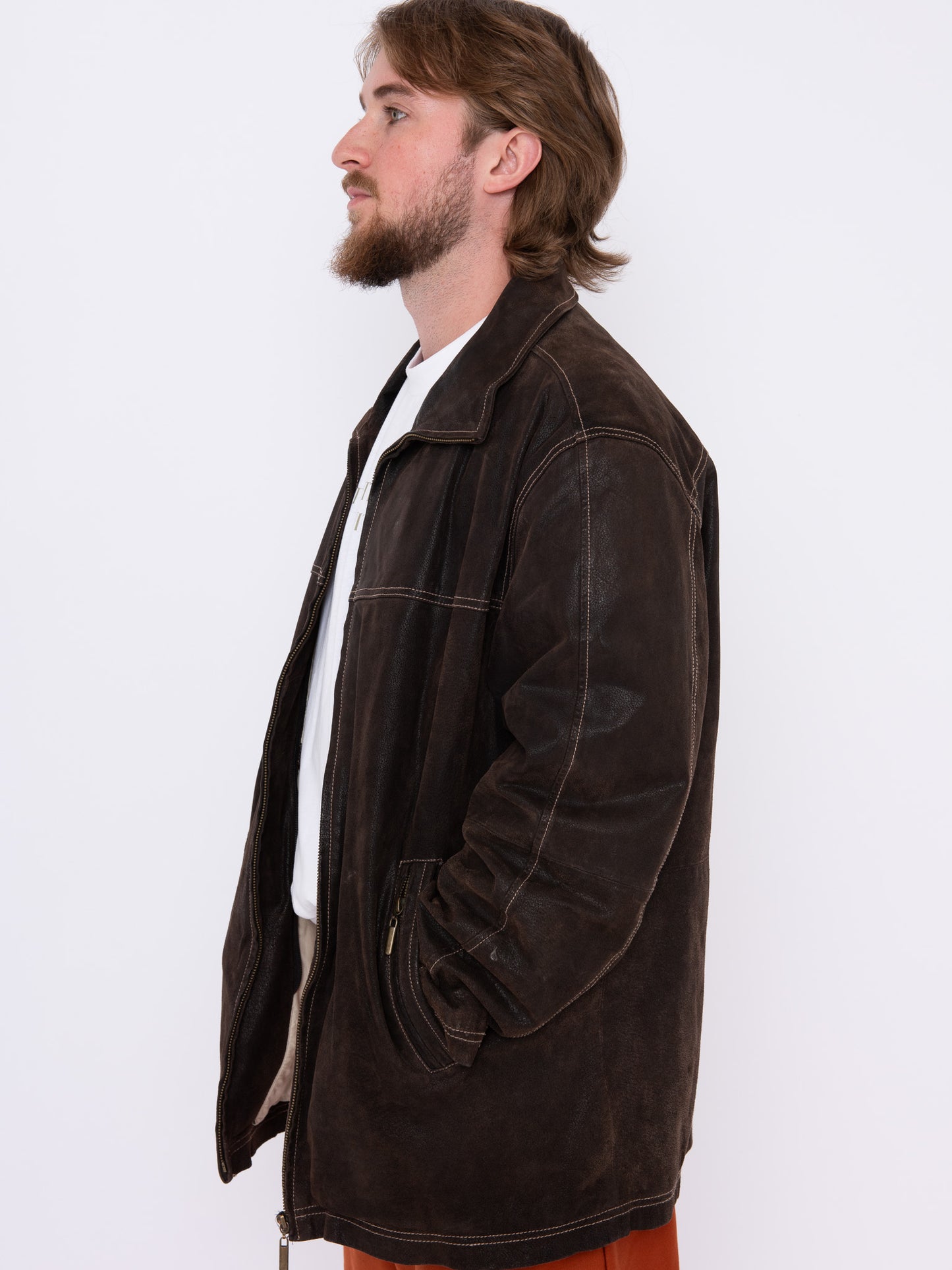 Vintage Leather Jacket w/ Giglio's Game Stamp