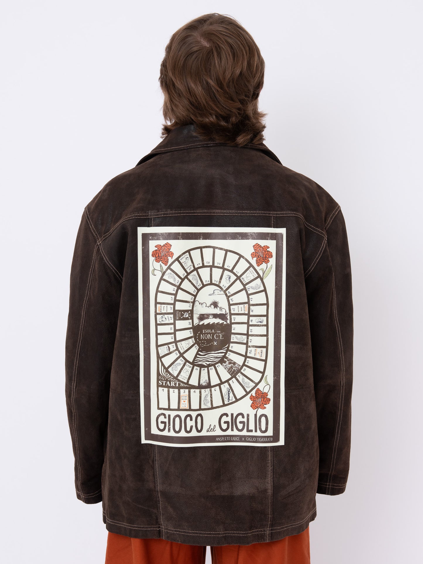 Vintage Leather Jacket w/ Giglio's Game Stamp