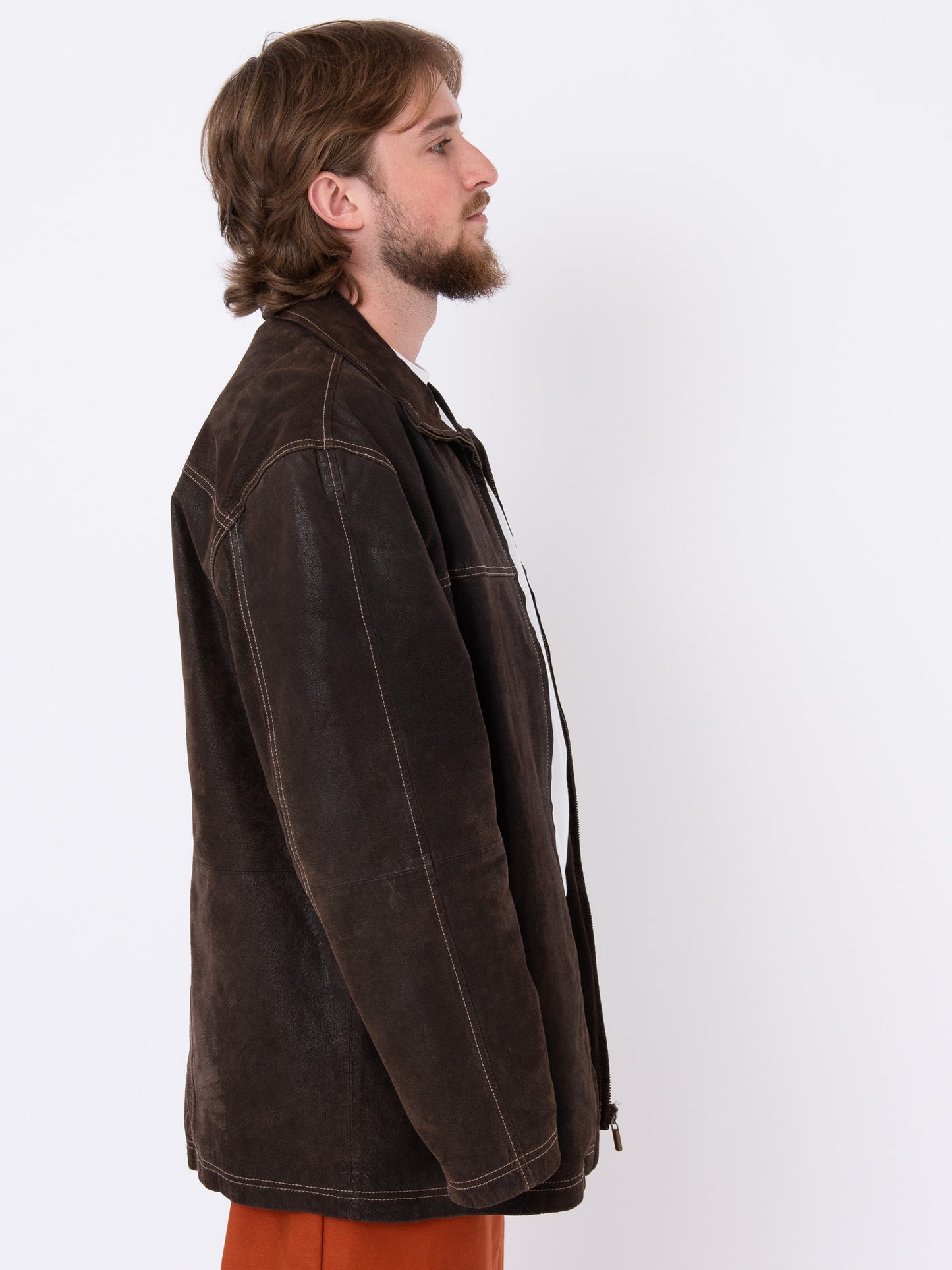 Vintage Leather Jacket w/ Giglio's Game Stamp