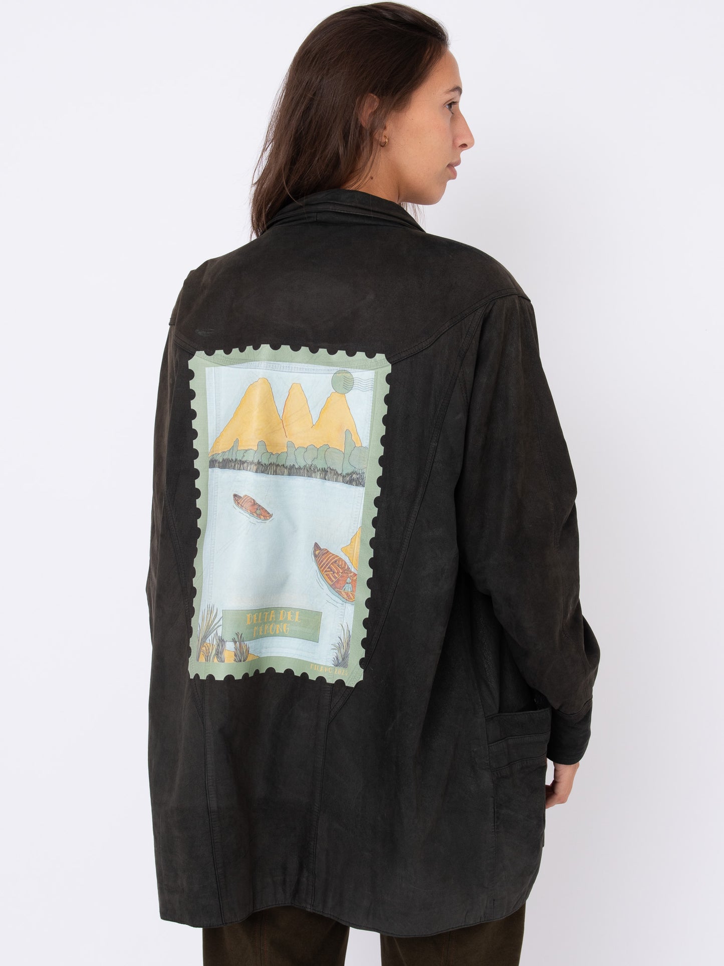Vintage Leather Jacket w/ Mekong Stamp
