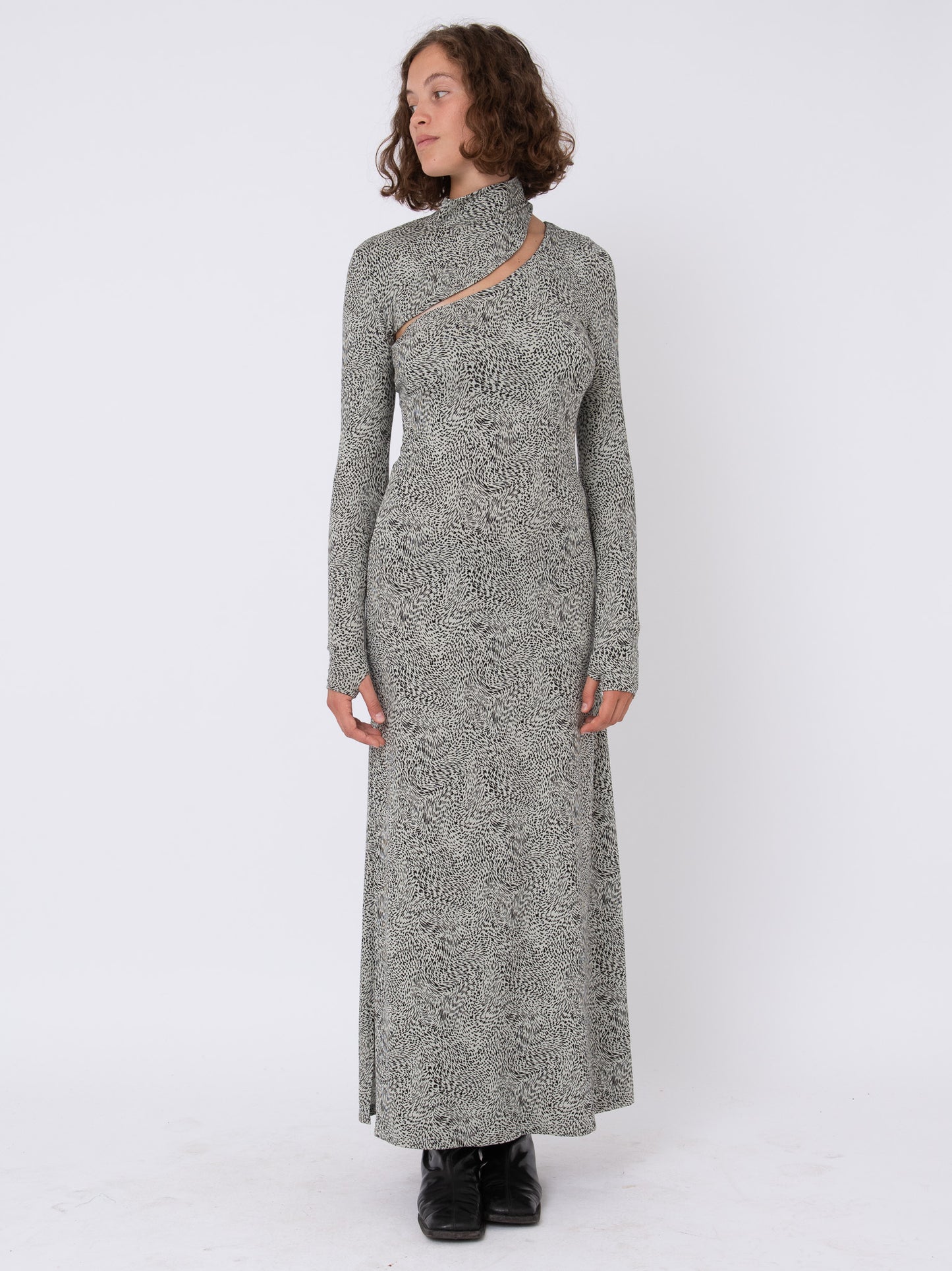 Giselle Dress in Spotted Jersey