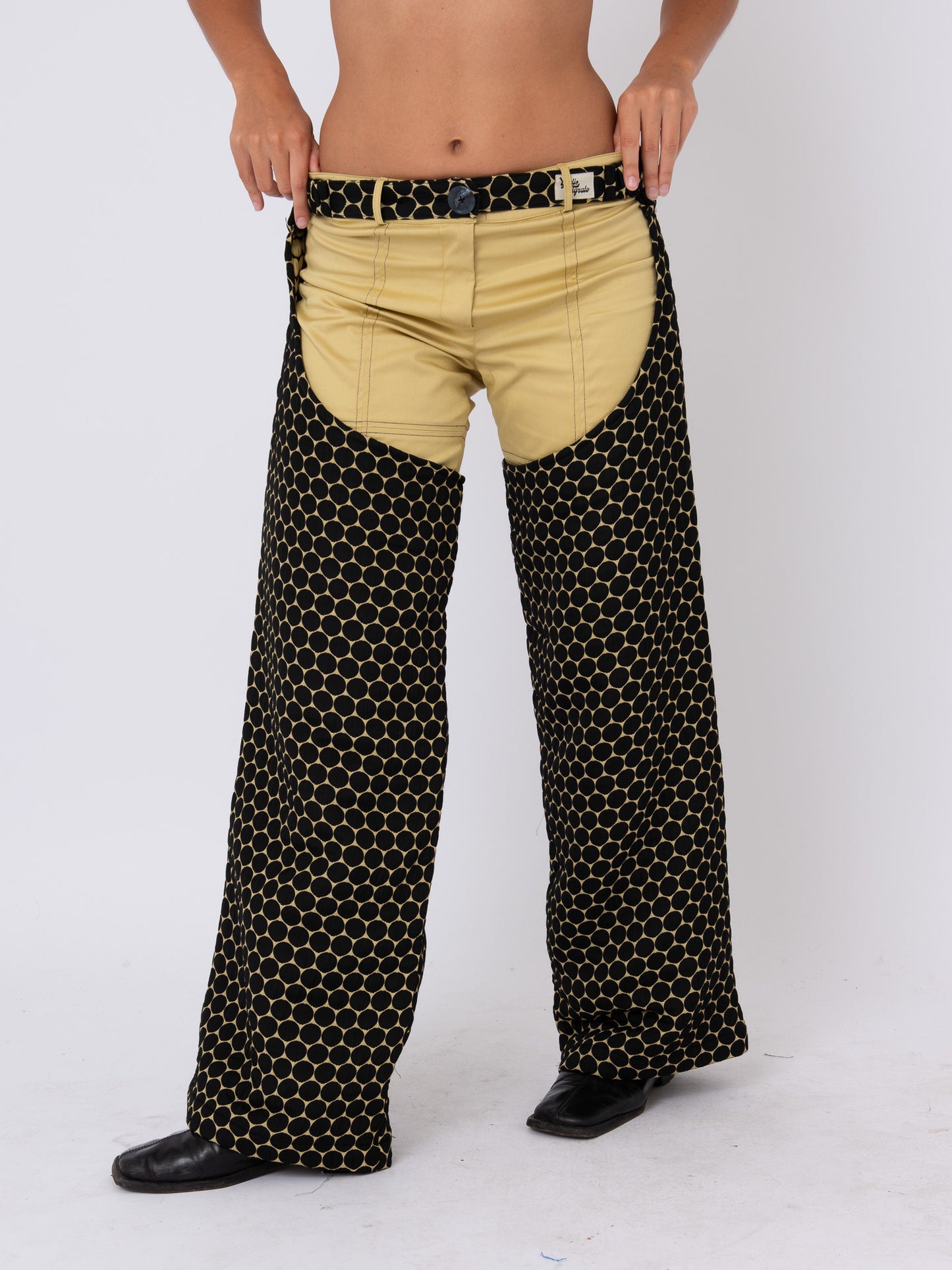 Lakota Chaps in Spotted Black Fabric