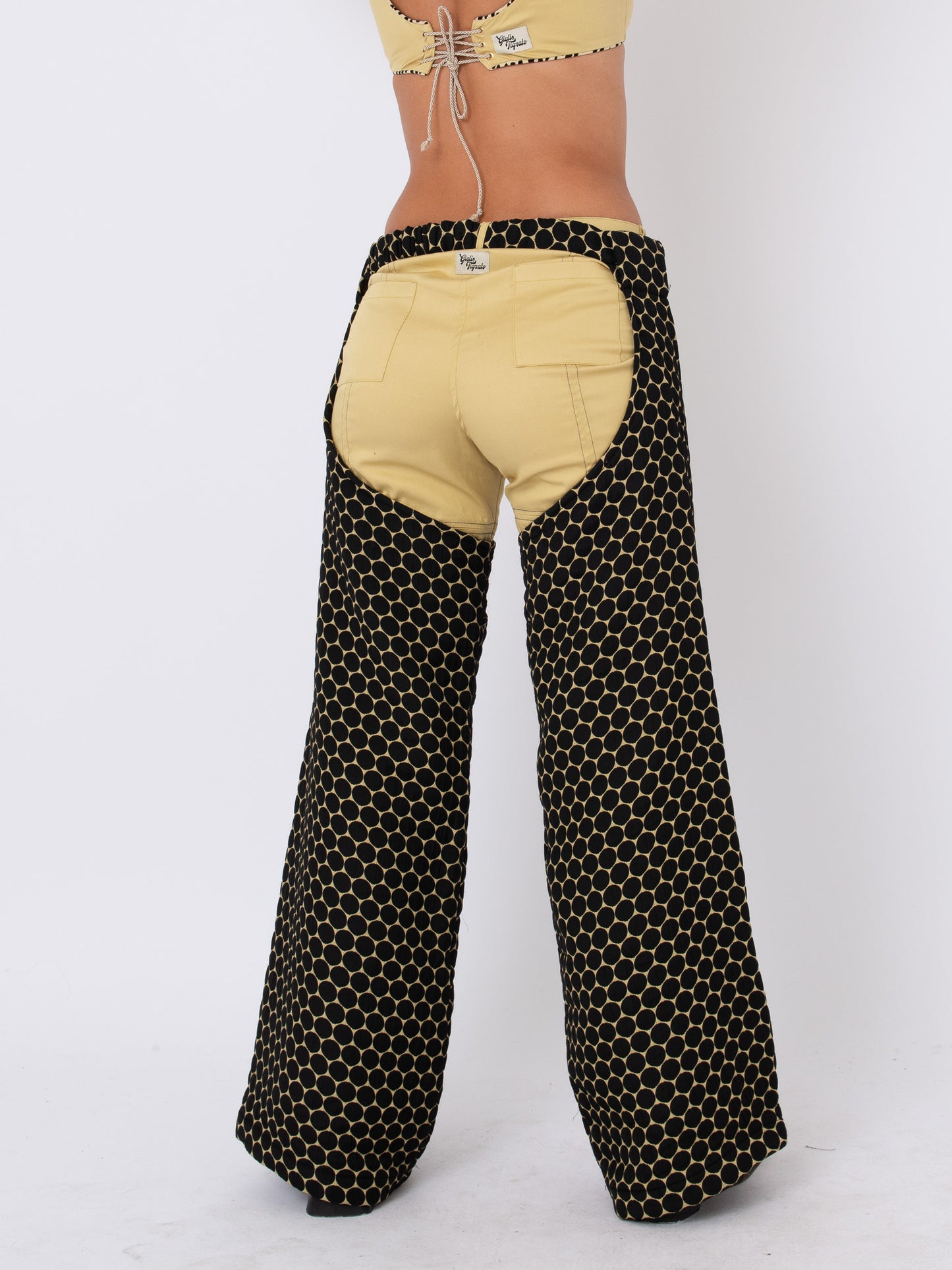 Lakota Chaps in Spotted Black Fabric