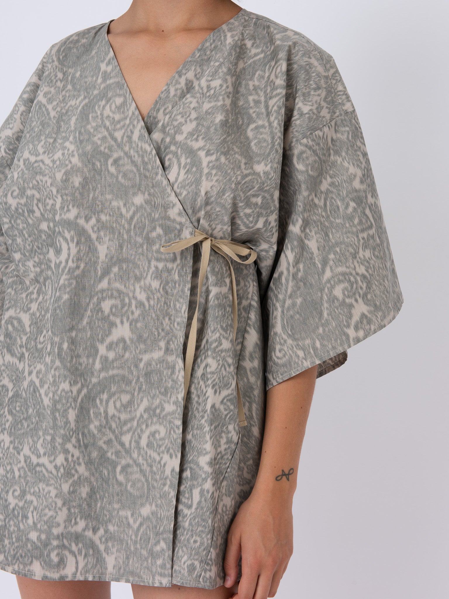 Fujiko Dress, front view, kimono, unique, luxury textiles