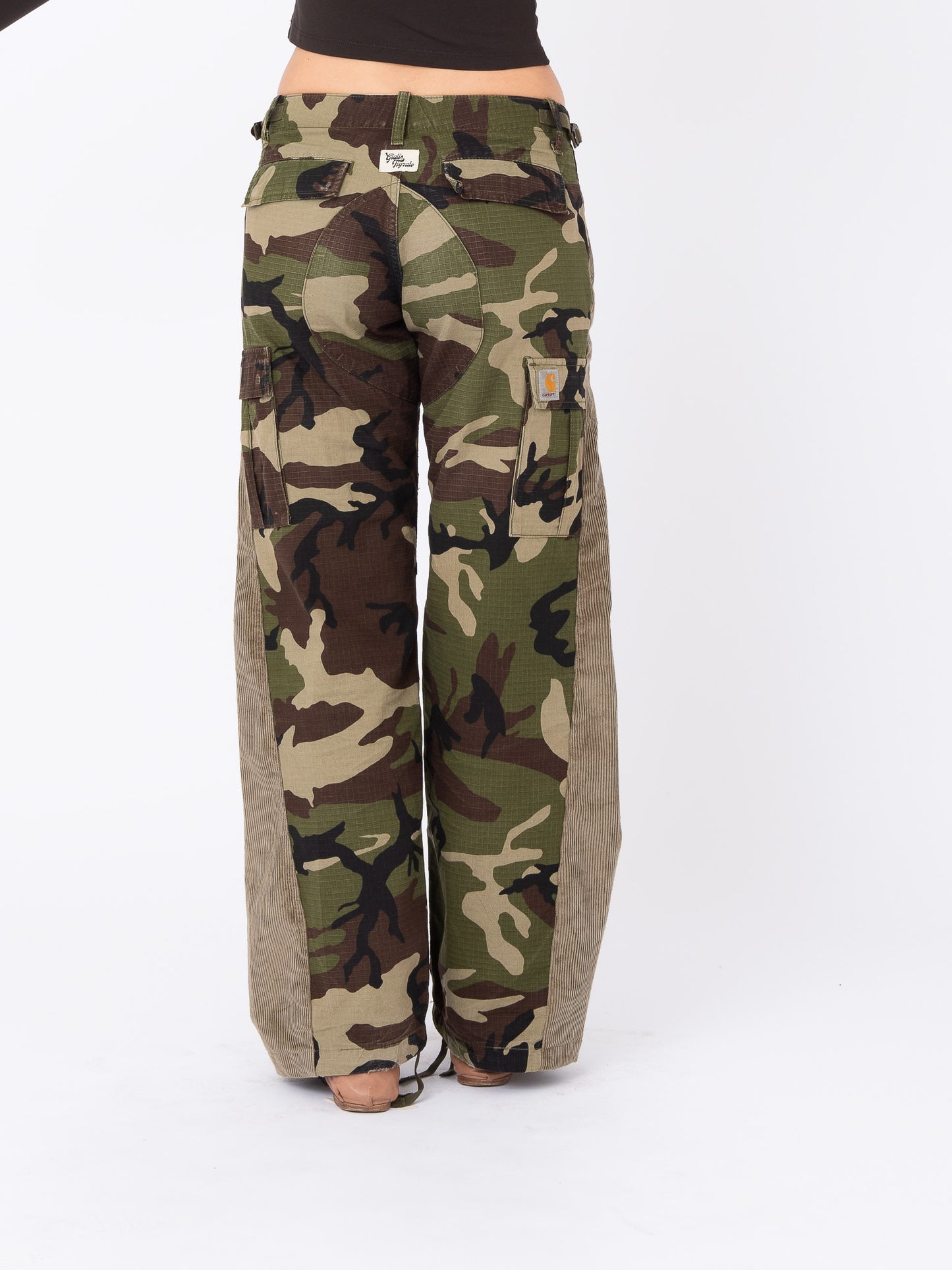 Azalea Camou Cargo Pants with Corduroy Inserts
