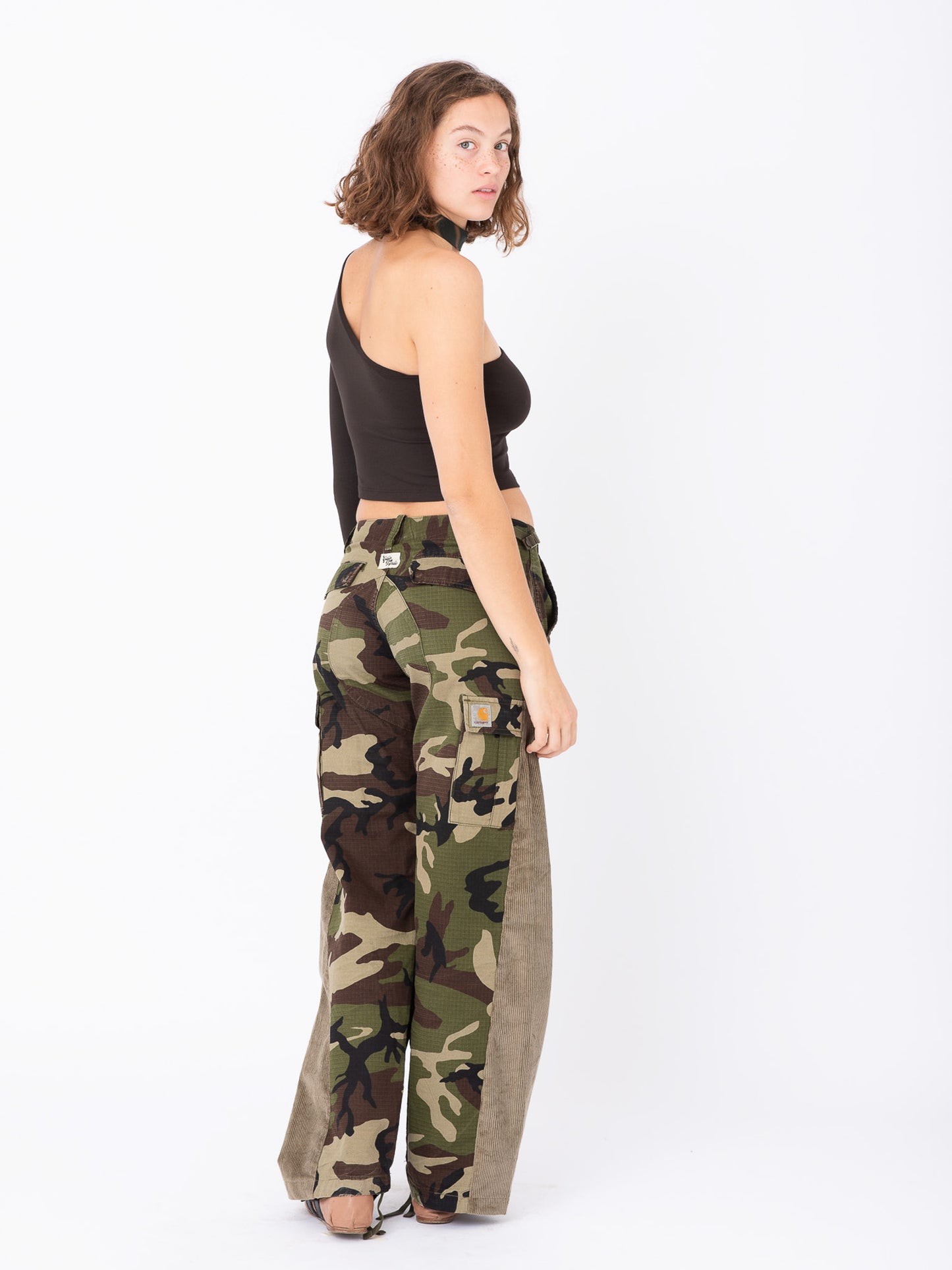 Azalea Camou Cargo Pants with Corduroy Inserts