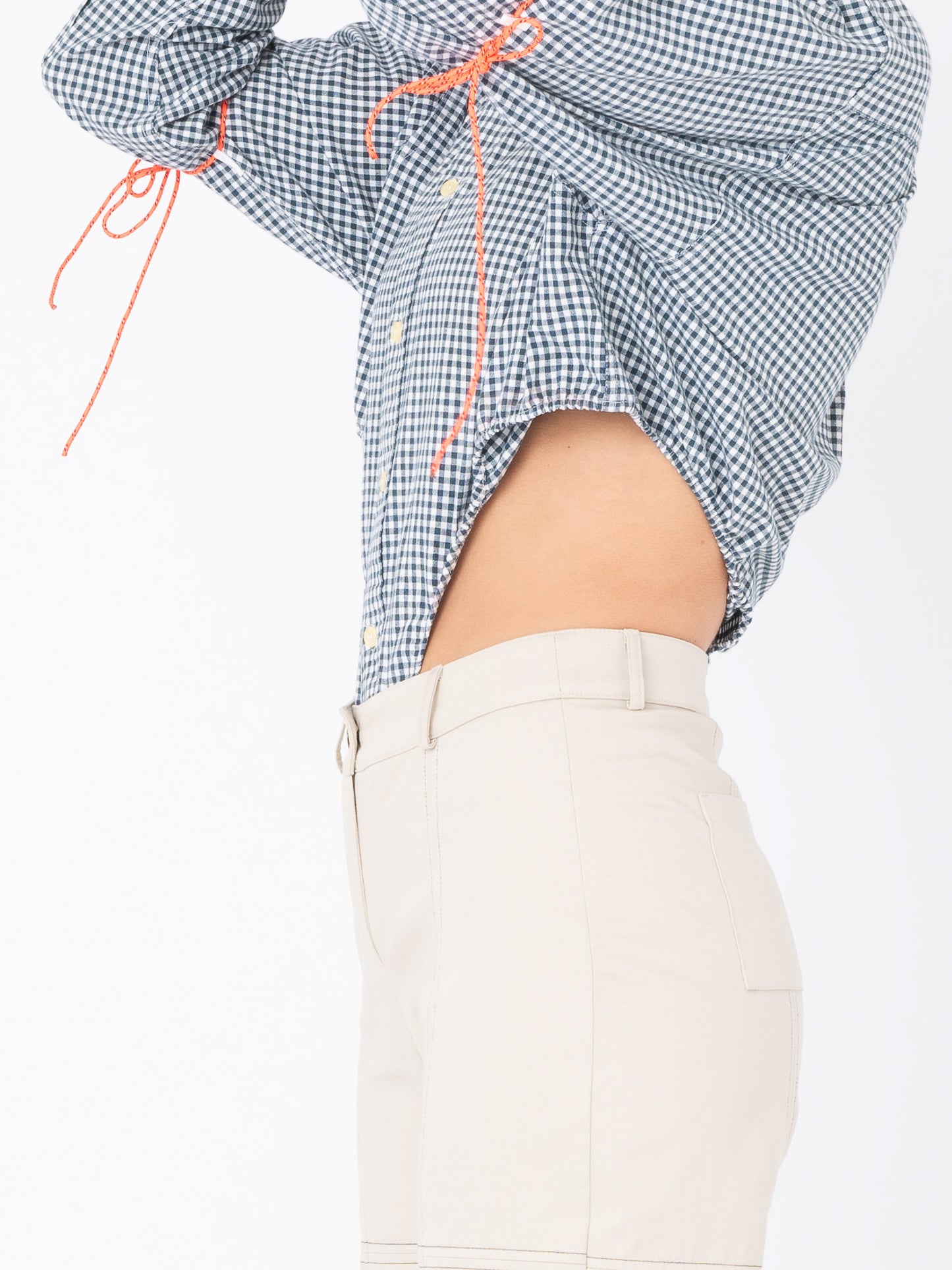 Body Shirt in Green Checked Cotton