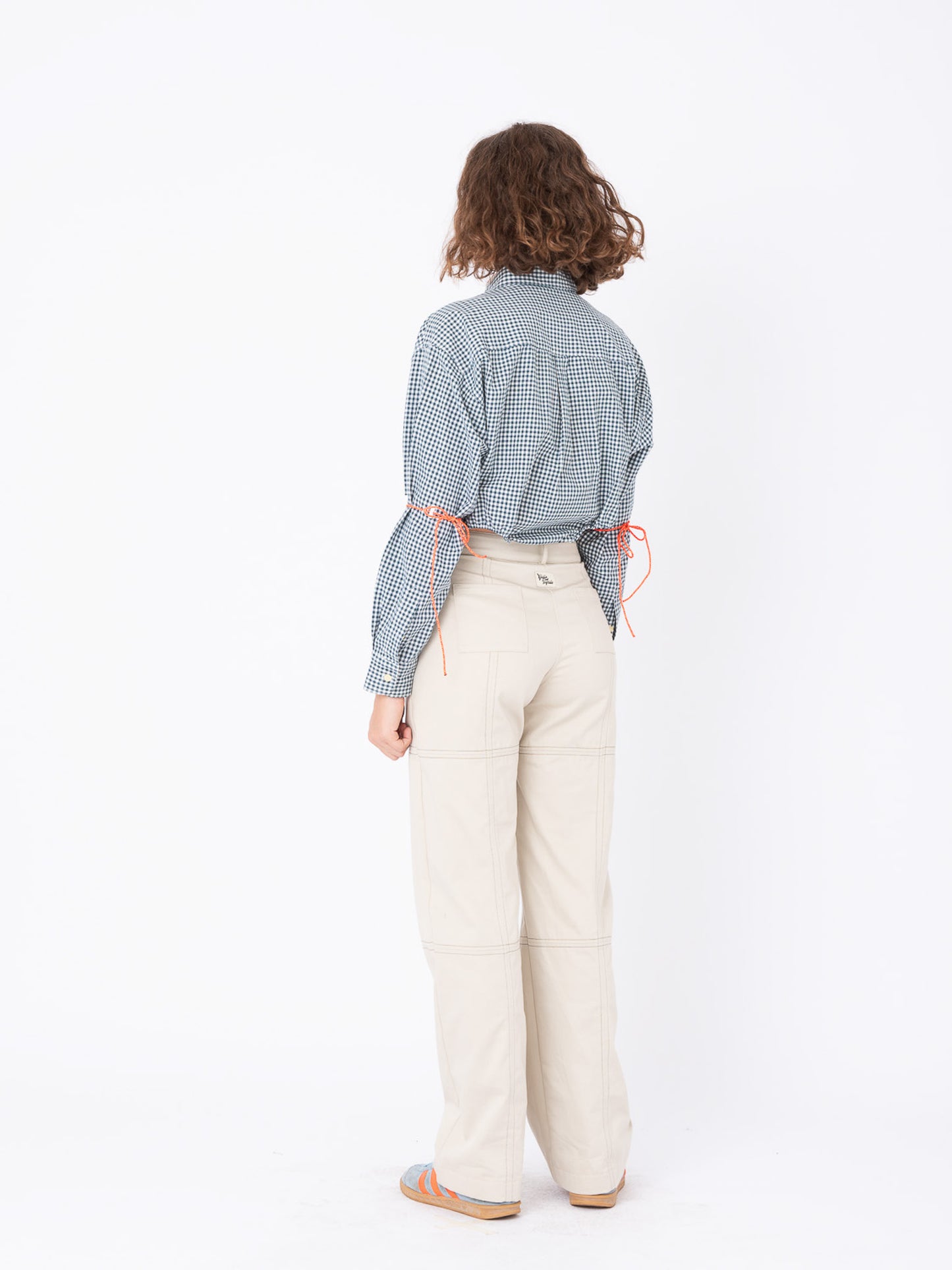 Body Shirt in Green Checked Cotton
