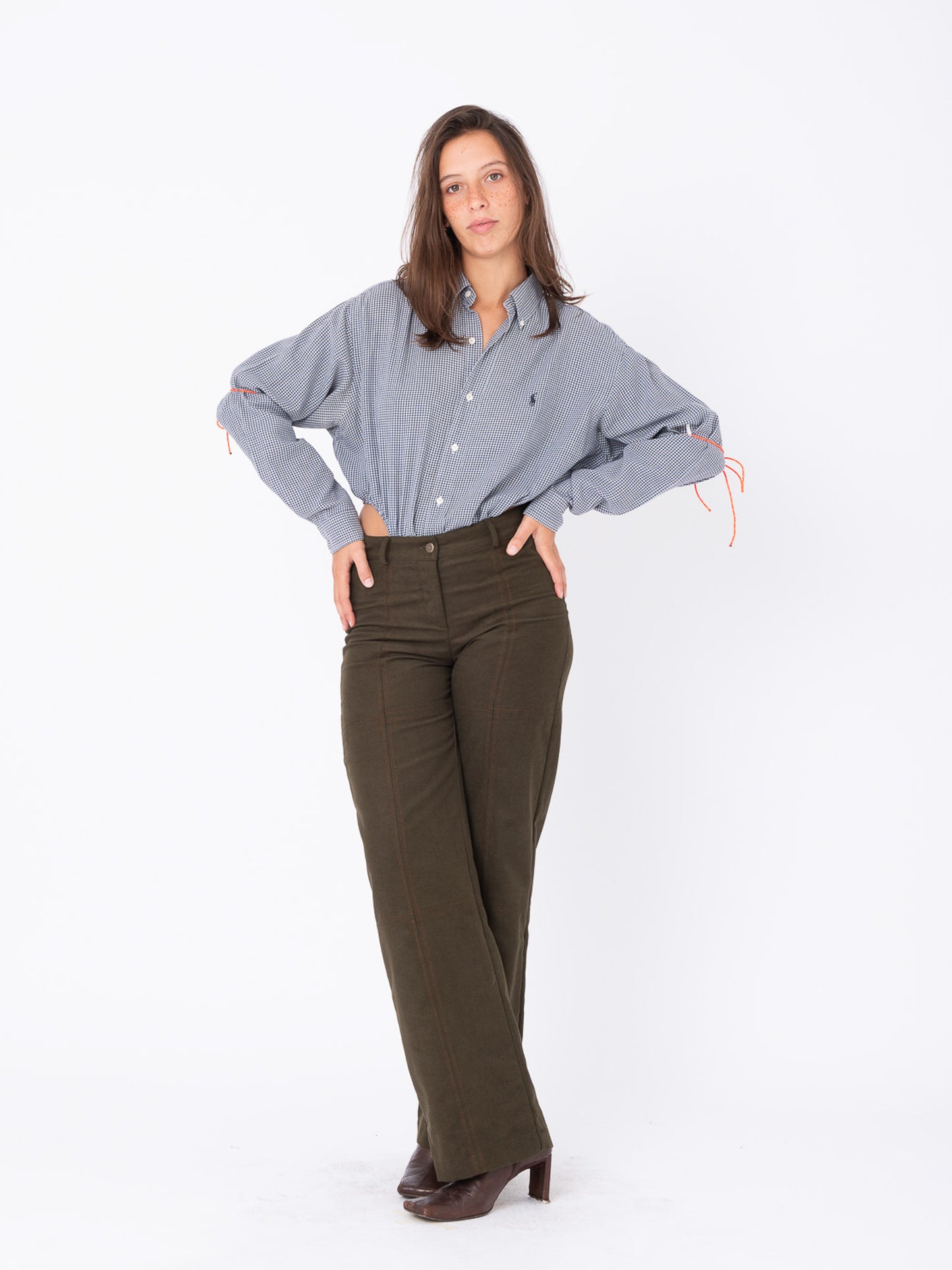 Body Shirt in Blue Checked Cotton 2