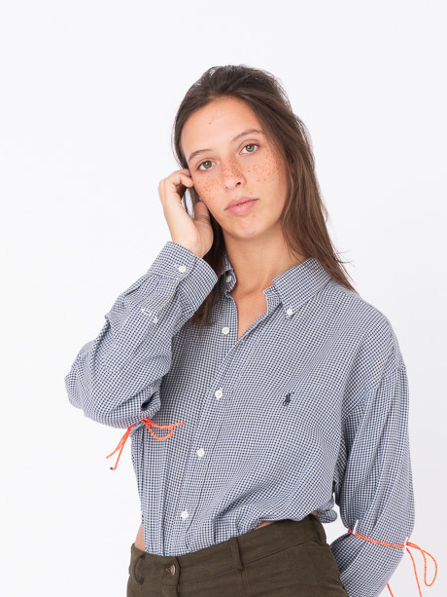 Body Shirt in Blue Checked Cotton 2