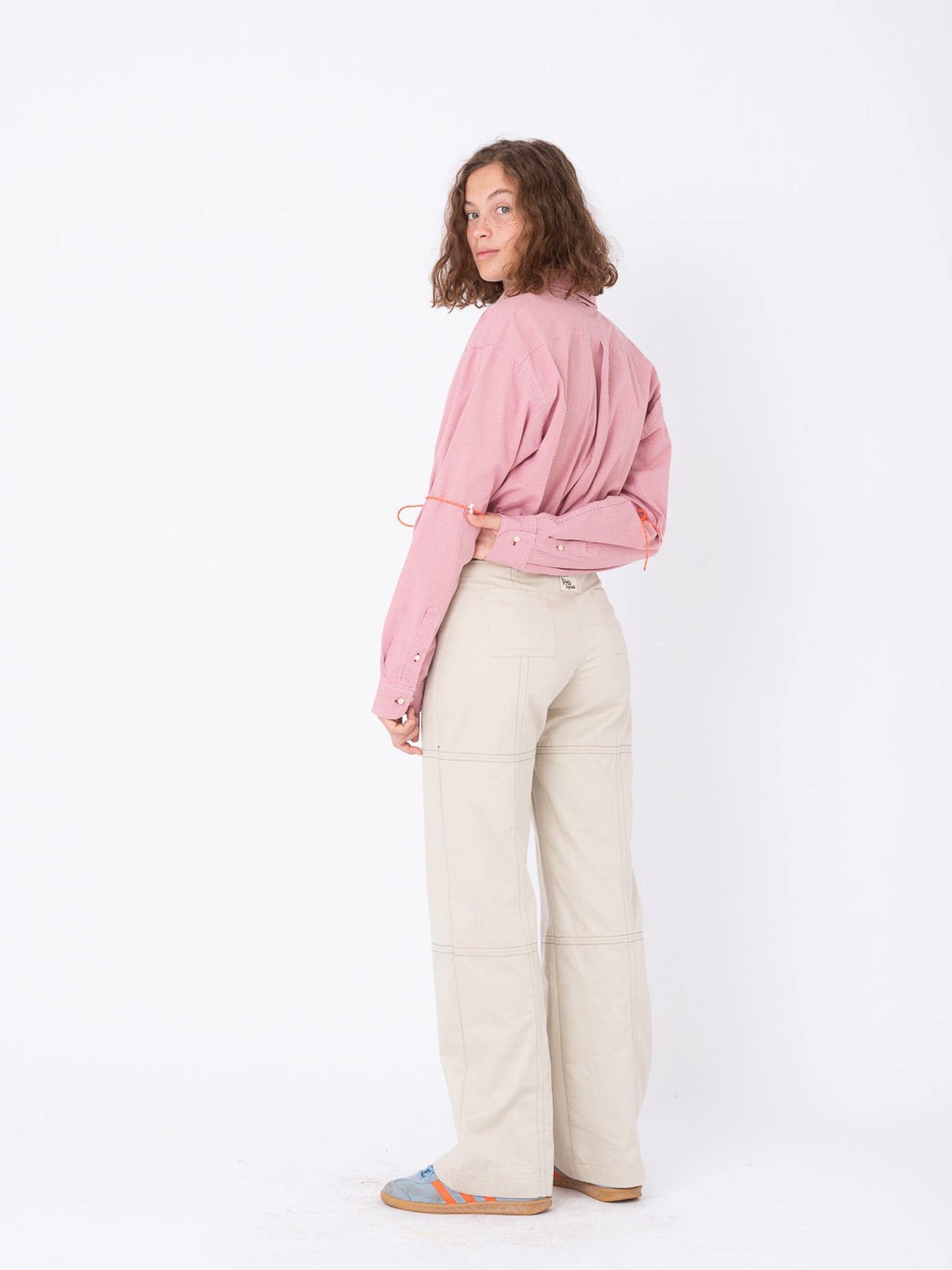 Body Shirt in Pink Checked Cotton