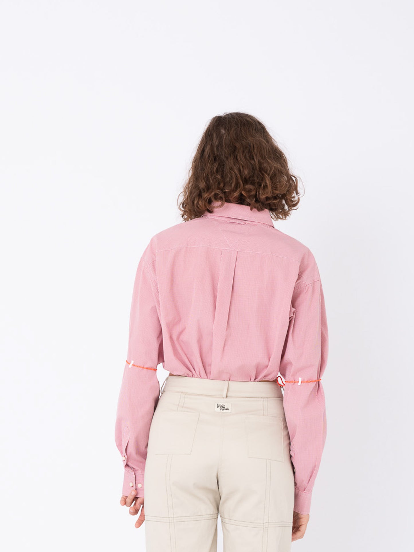 Body Shirt in Pink Checked Cotton