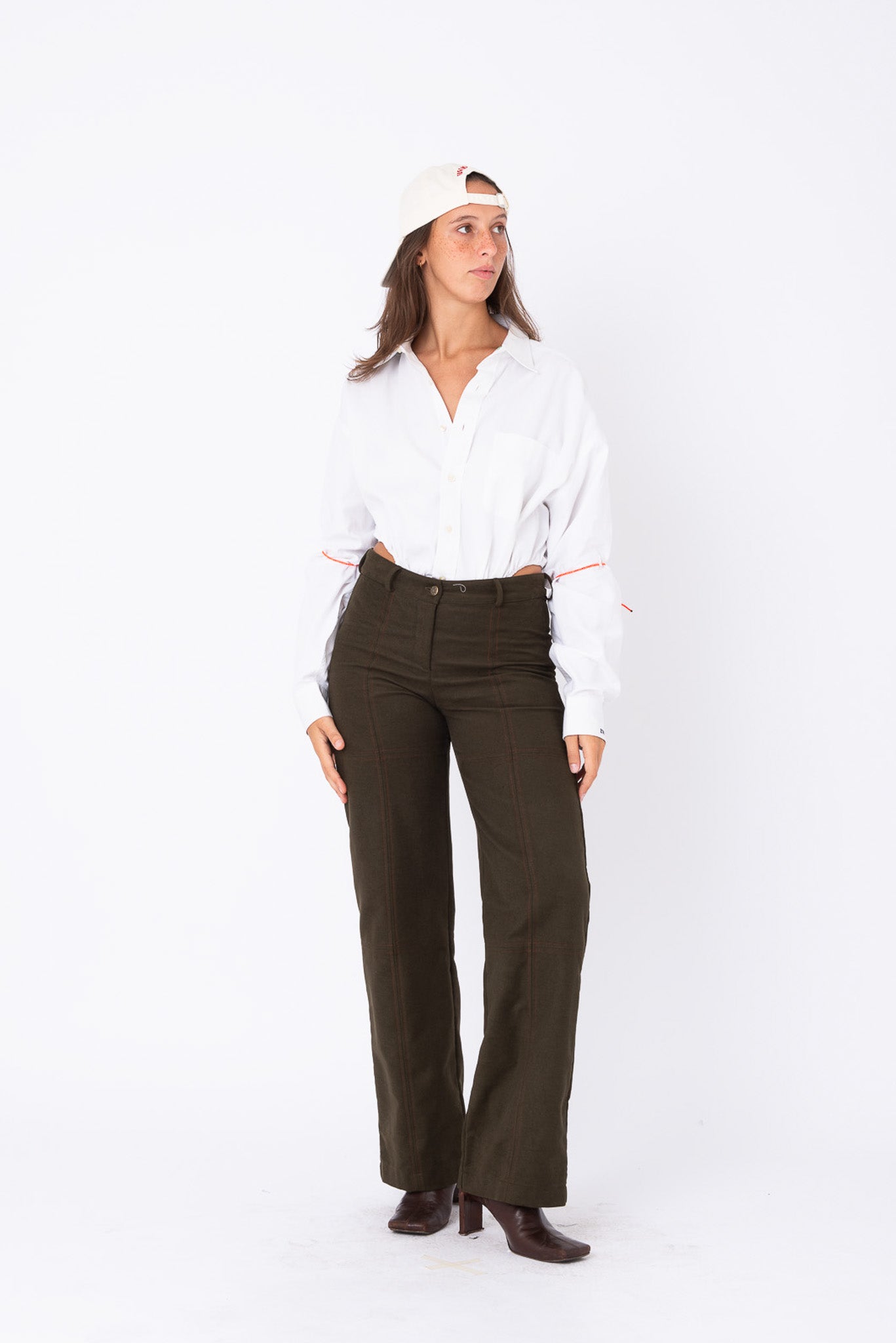 Body Shirt in White Cotton