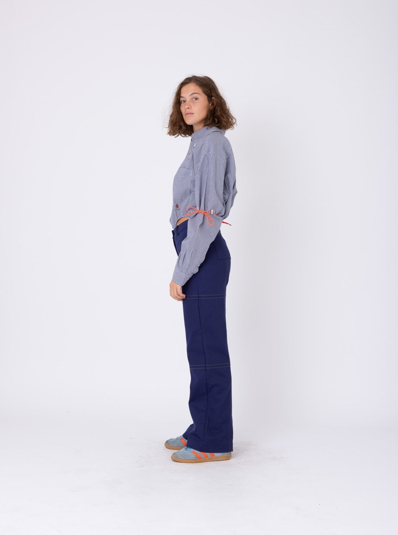 Body Shirt in Blue Checked Cotton