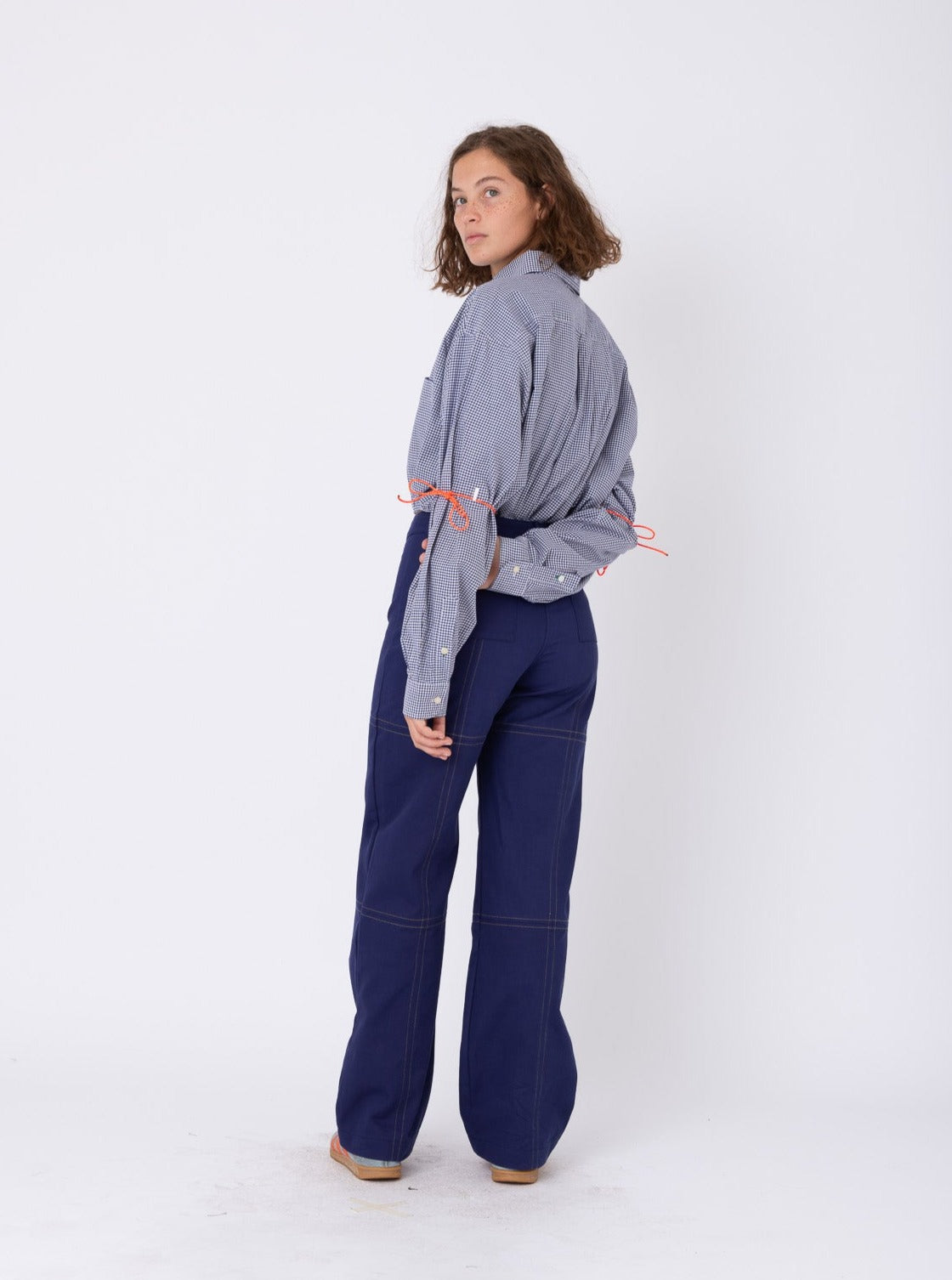 Body Shirt in Blue Checked Cotton