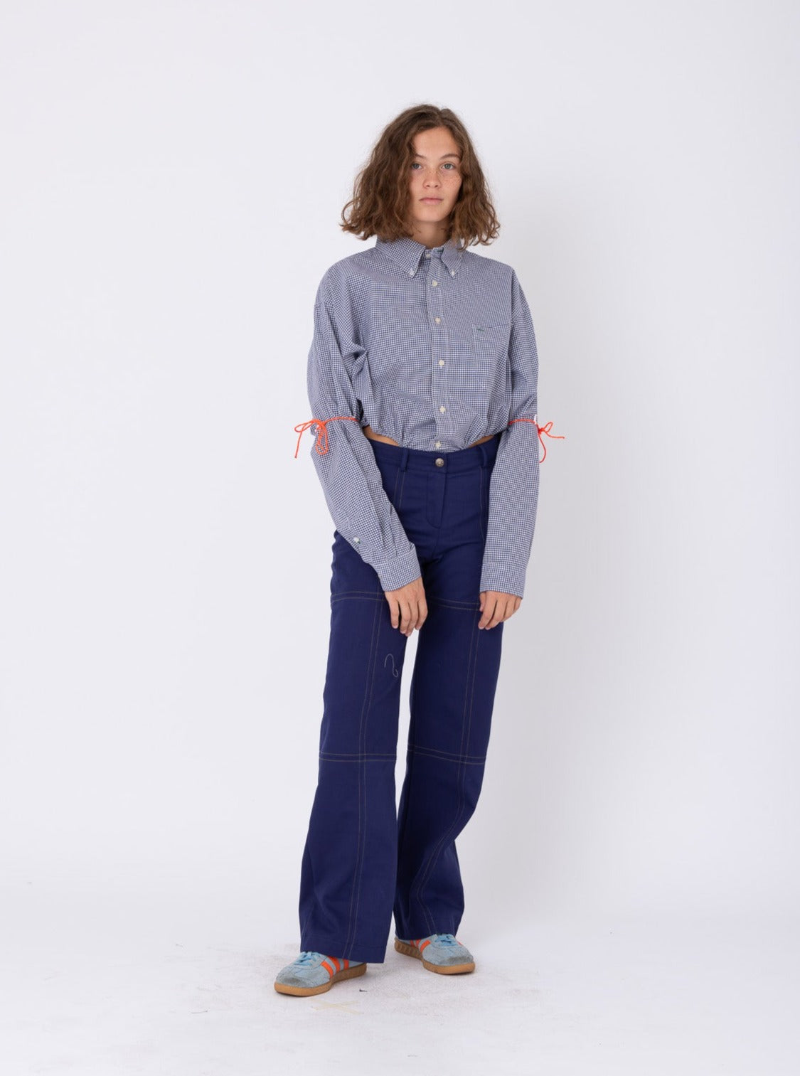 Body Shirt in Blue Checked Cotton