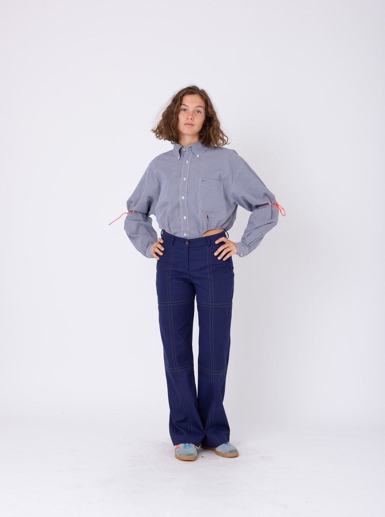 Body Shirt in Blue Checked Cotton