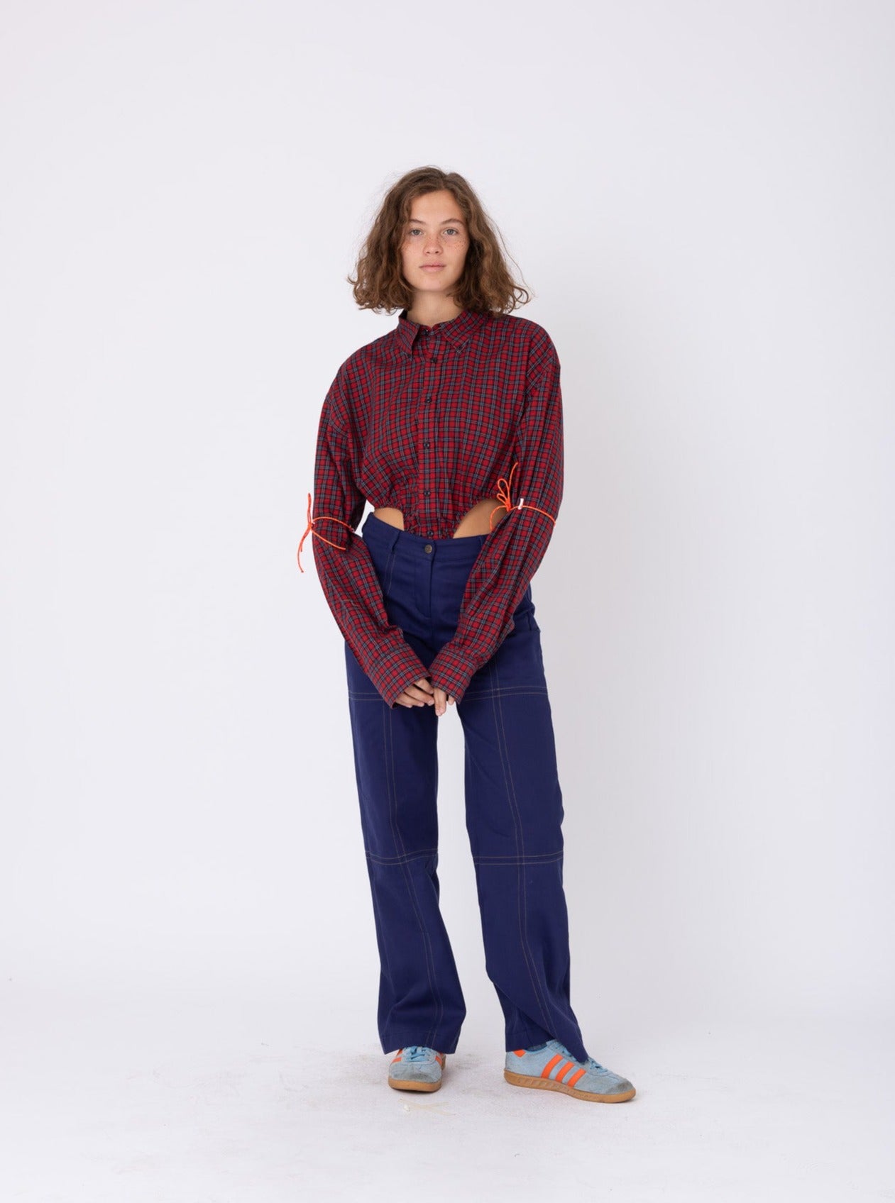 Body Shirt in Red&Blue Checked Cotton