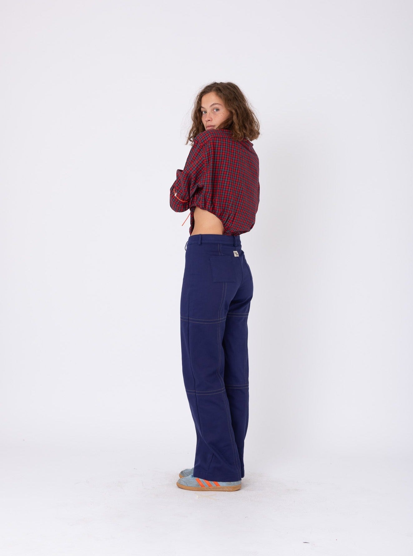 Body Shirt in Red&Blue Checked Cotton