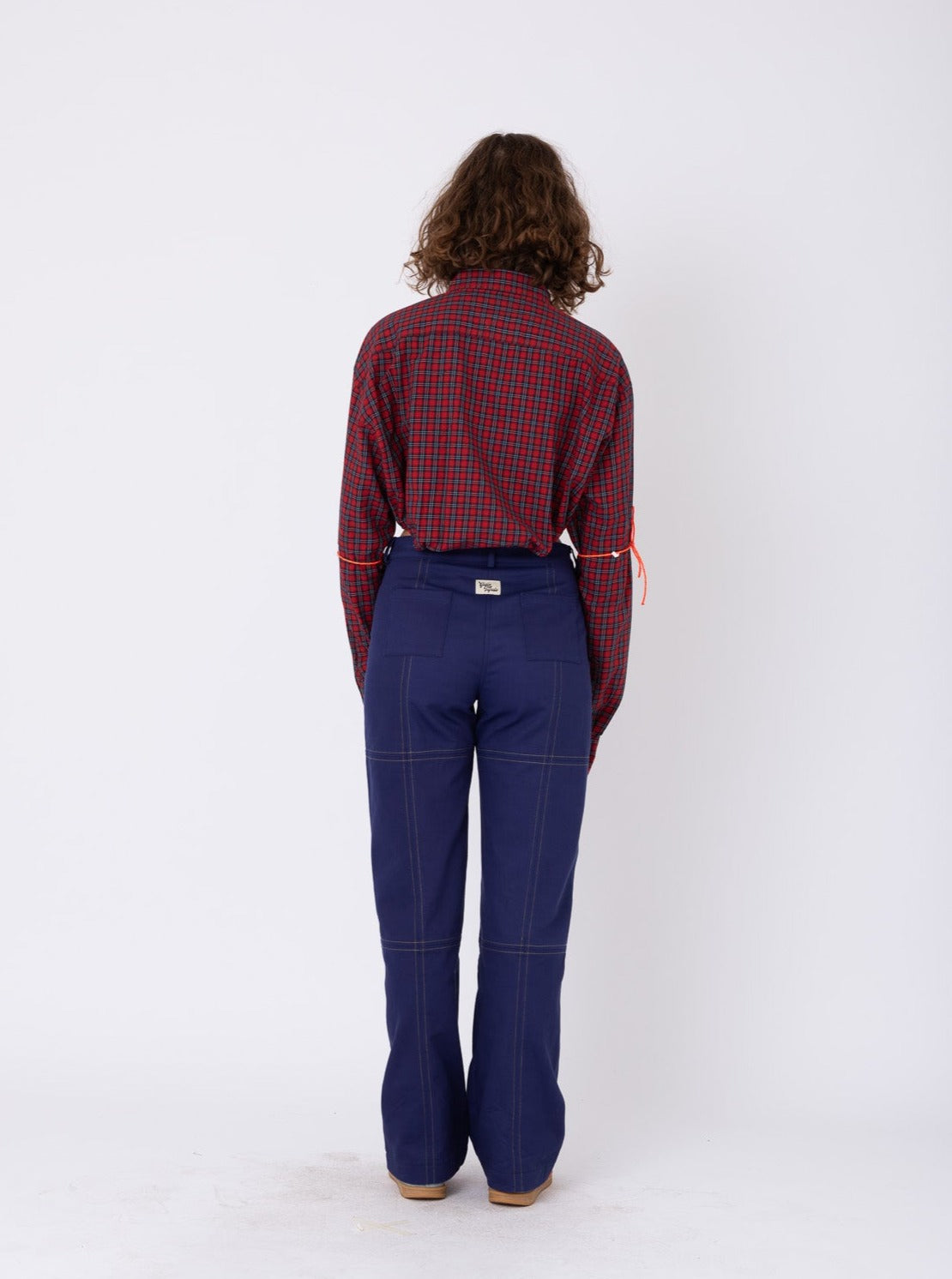 Body Shirt in Red&Blue Checked Cotton